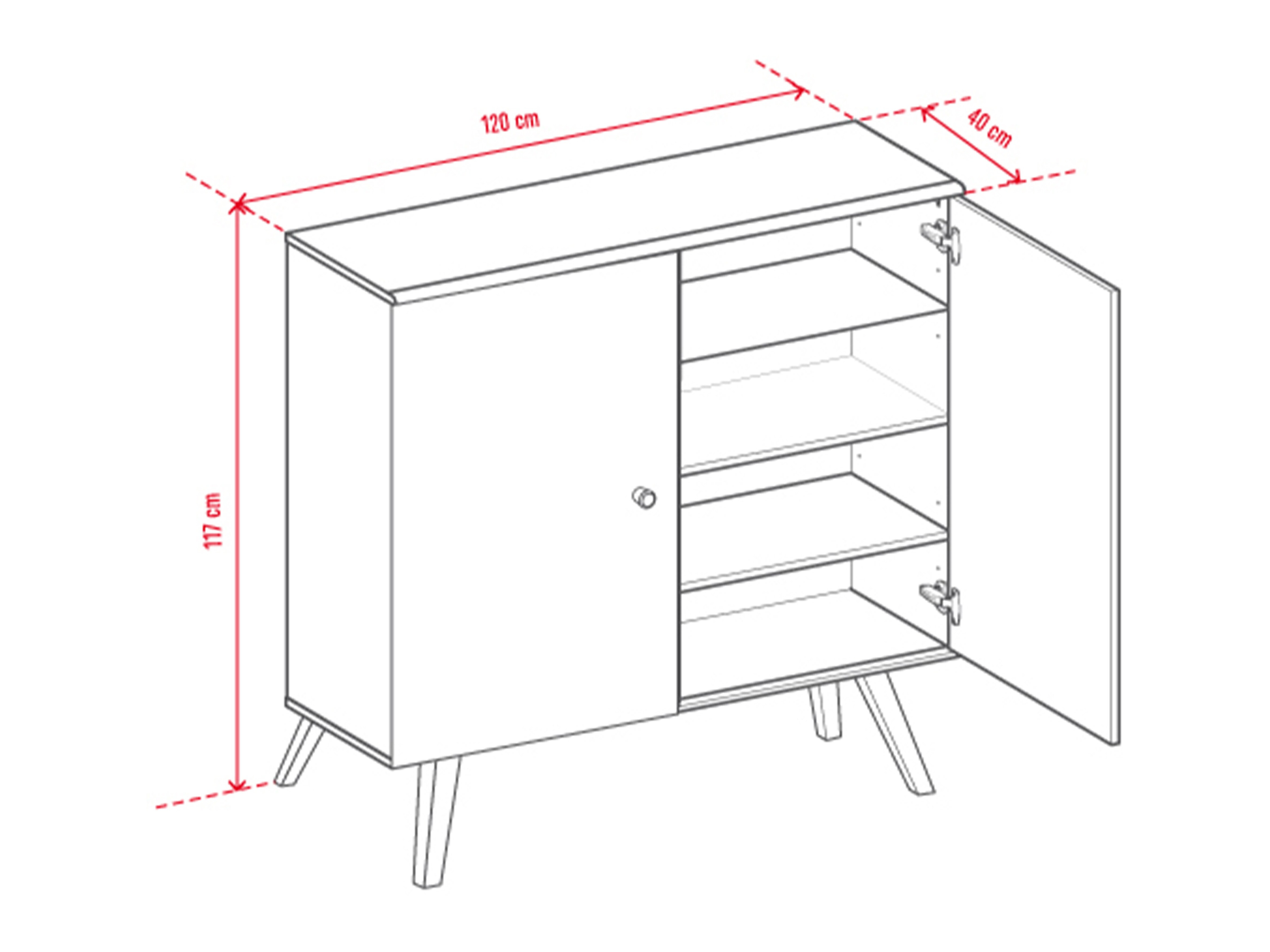 Sideboard Ruvruvi 107 (Eichenholzoptik)