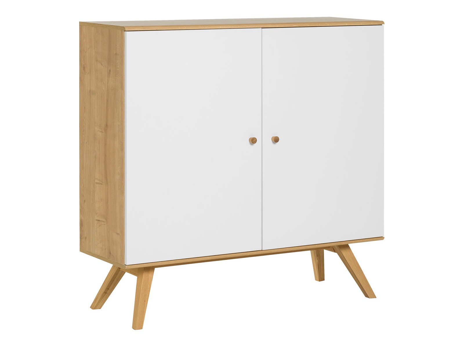 Sideboard Ruvruvi 107 (Weiss + Eichenholzoptik)