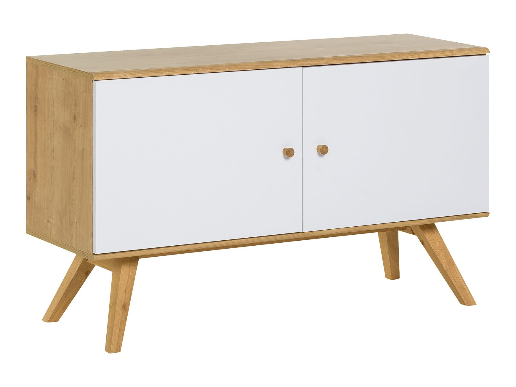 TV-Möbel Ruvruvi 108 (Weiss + Eichenholzoptik)