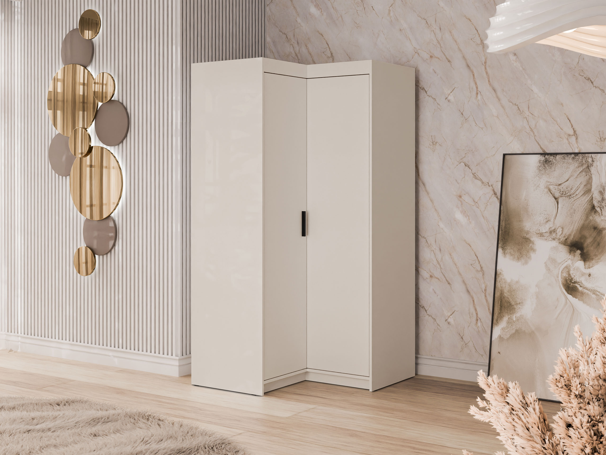 Eckkleiderschrank Novduni 116 (Beige)