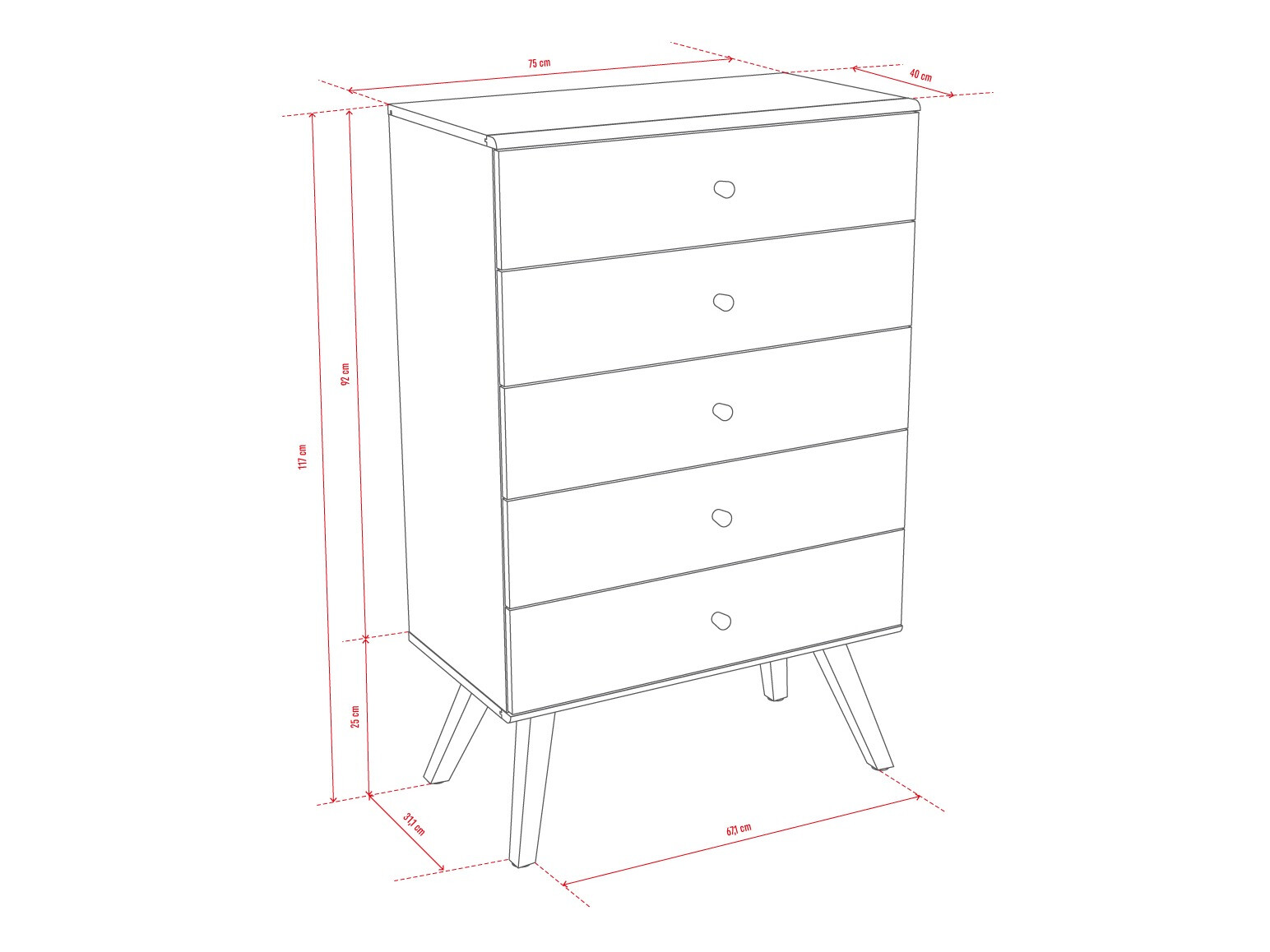 Kommoden Ruvruvi 111 (Eichenholzoptik)