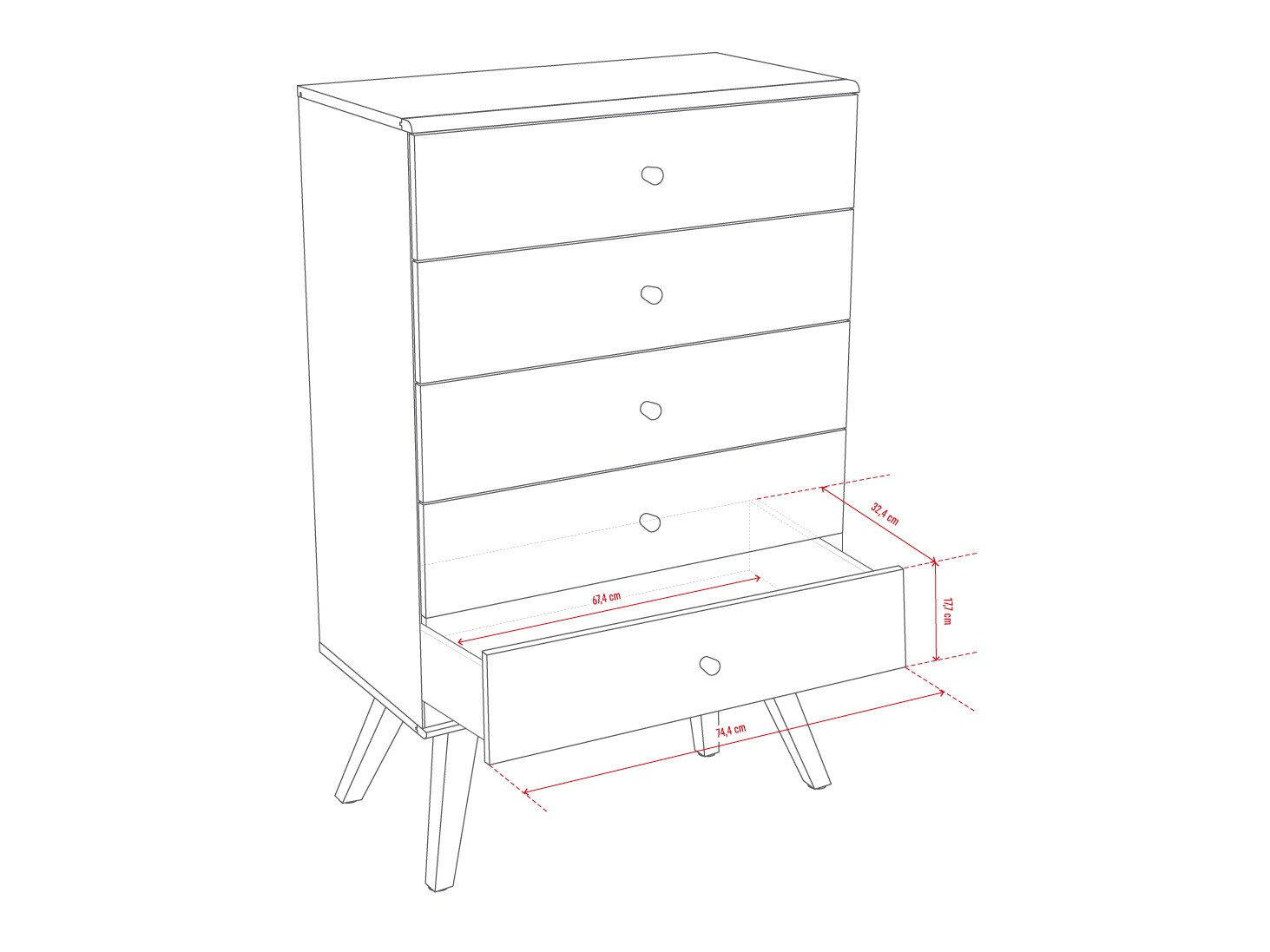 Kommoden Ruvruvi 111 (Eichenholzoptik)