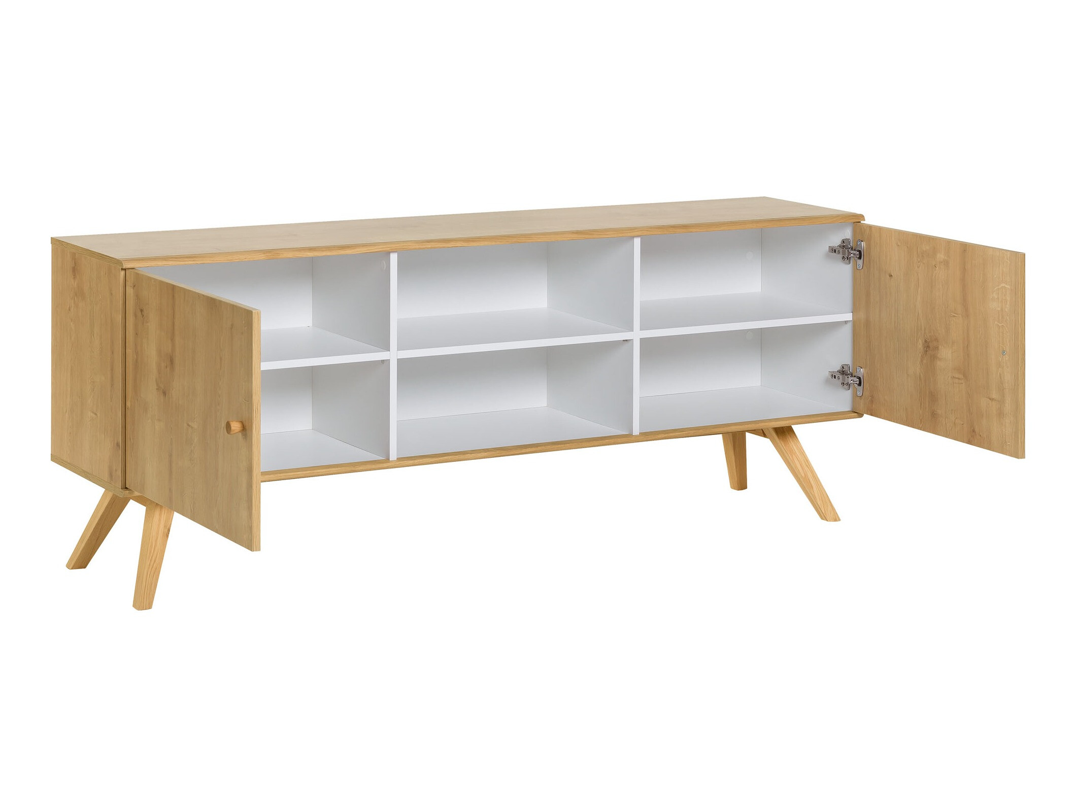 TV-Möbel Ruvruvi 109 (Weiss + Eichenholzoptik)