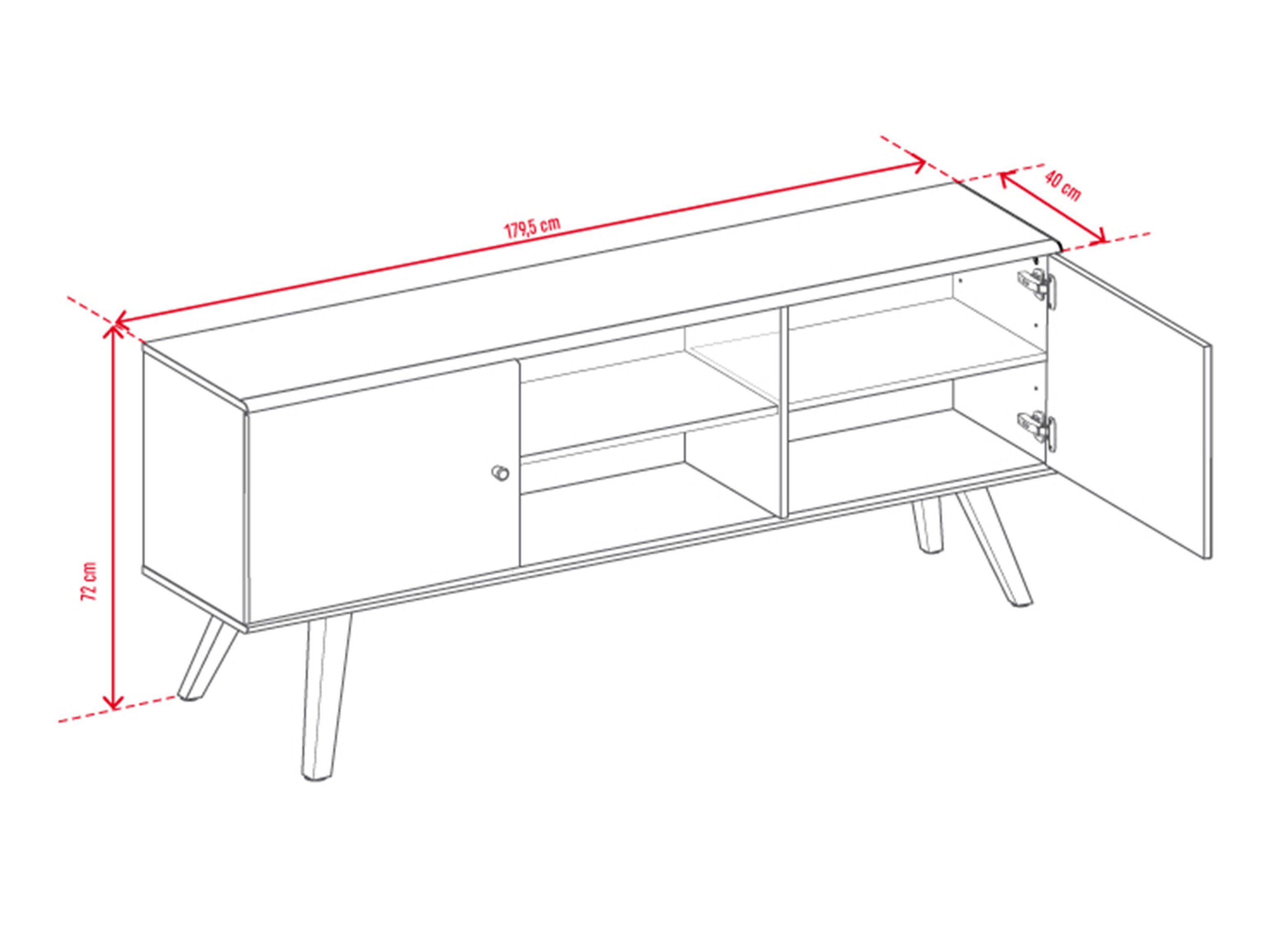 TV-Möbel Ruvruvi 109 (Weiss + Eichenholzoptik)