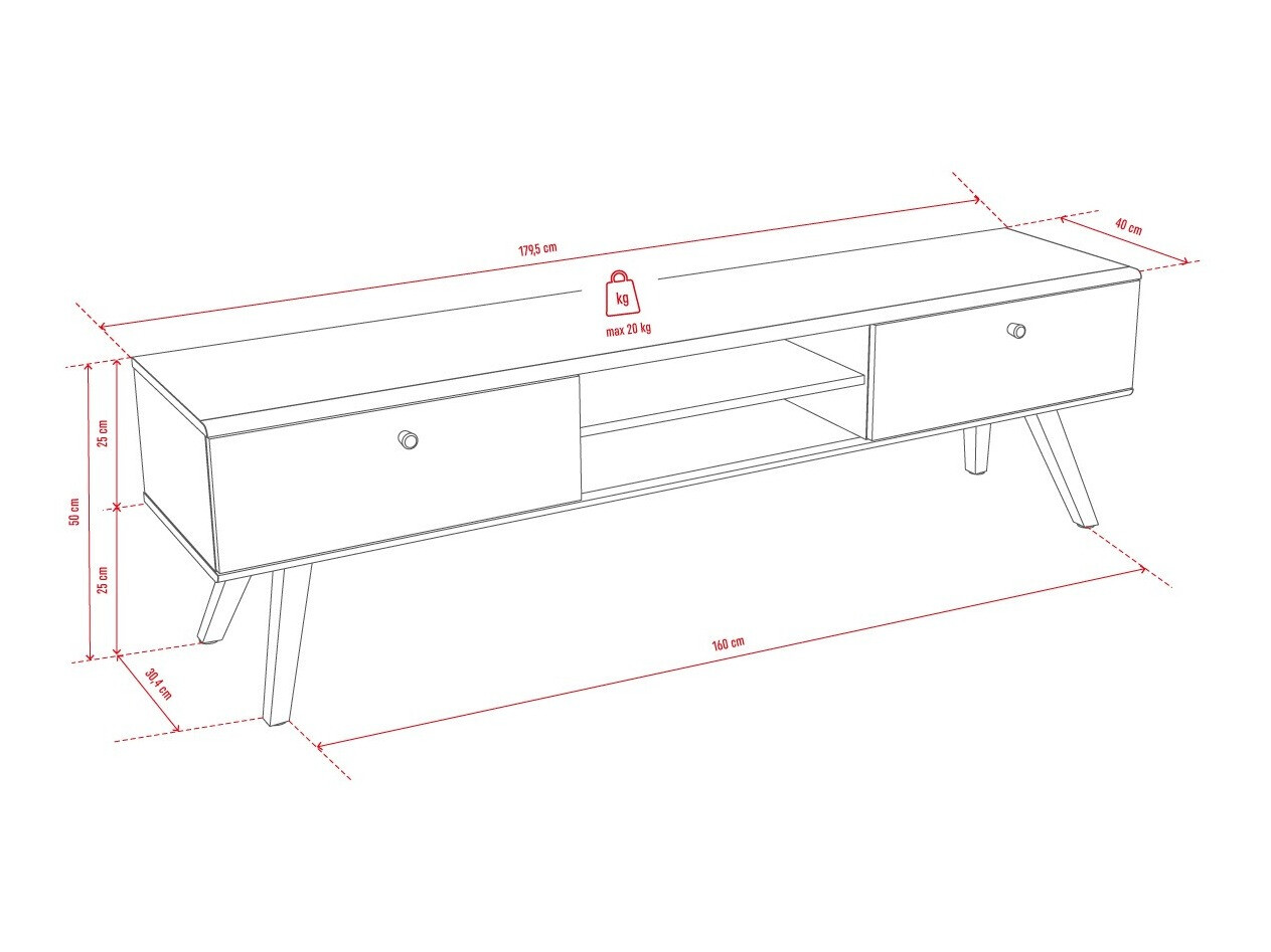 TV-Möbel Ruvruvi 112 (Weiss + Eichenholzoptik)