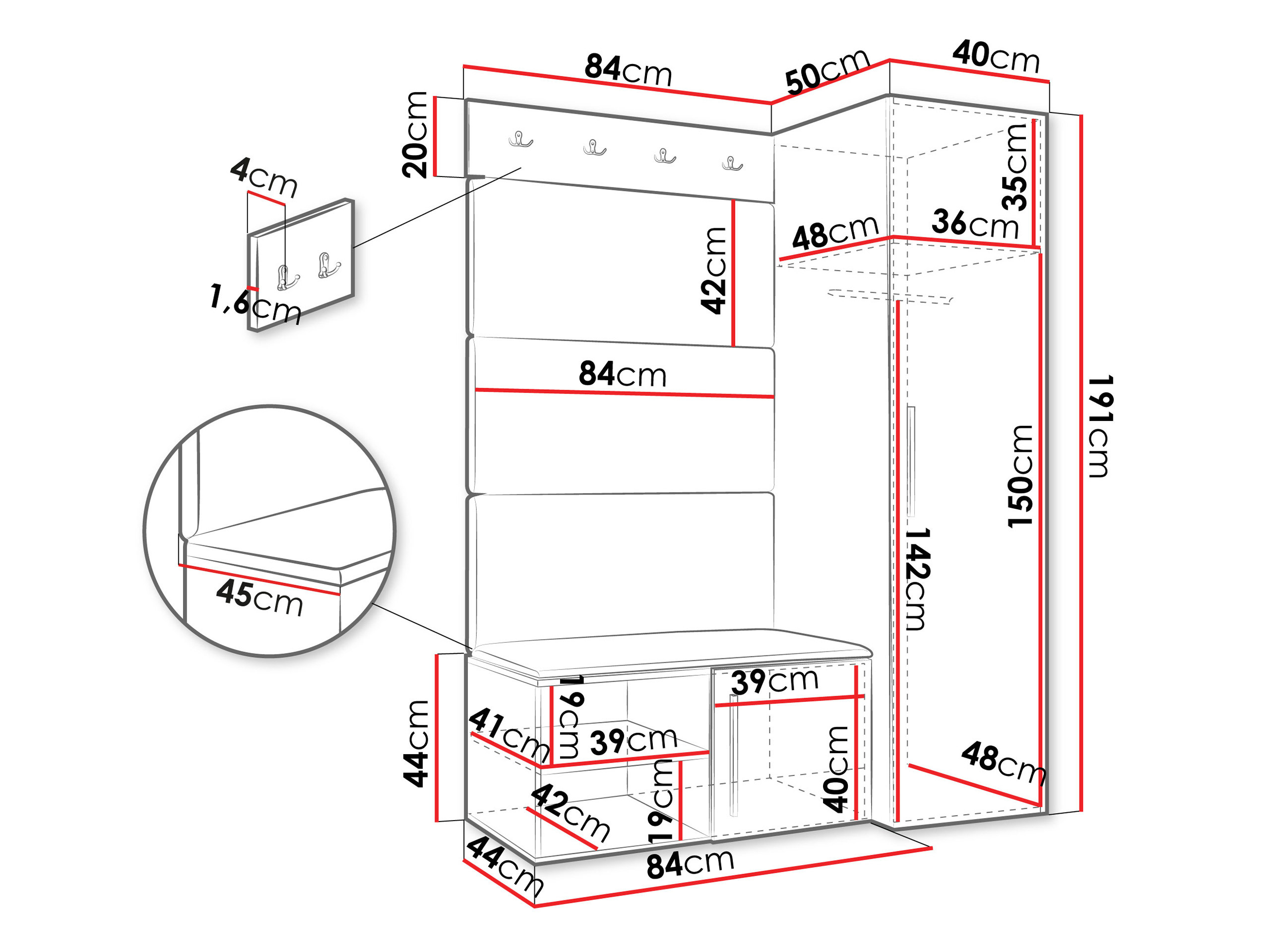 Flurgarnitur Nitos II (Weiss)