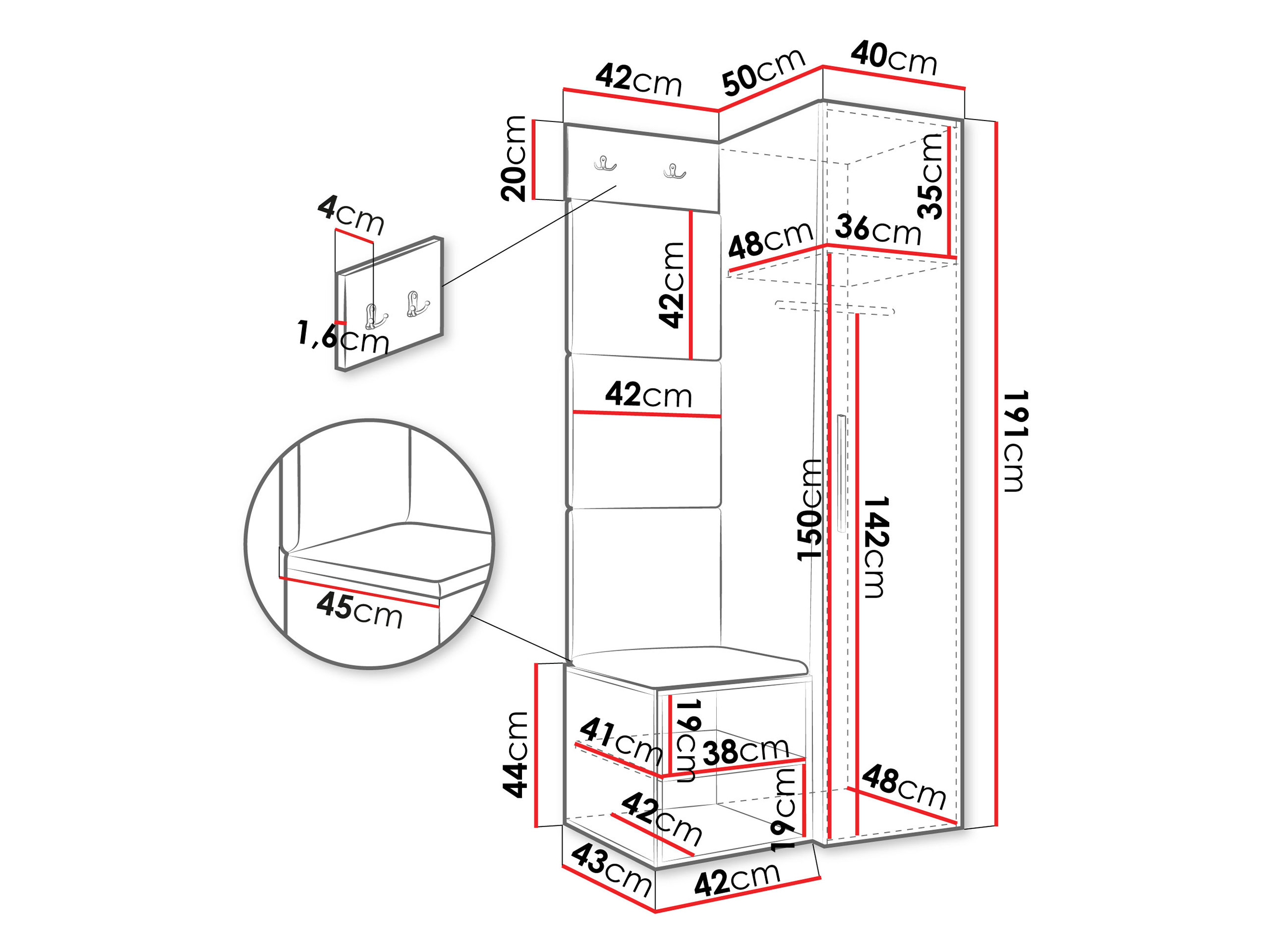 Flurgarnitur Nitos III (Weiss)
