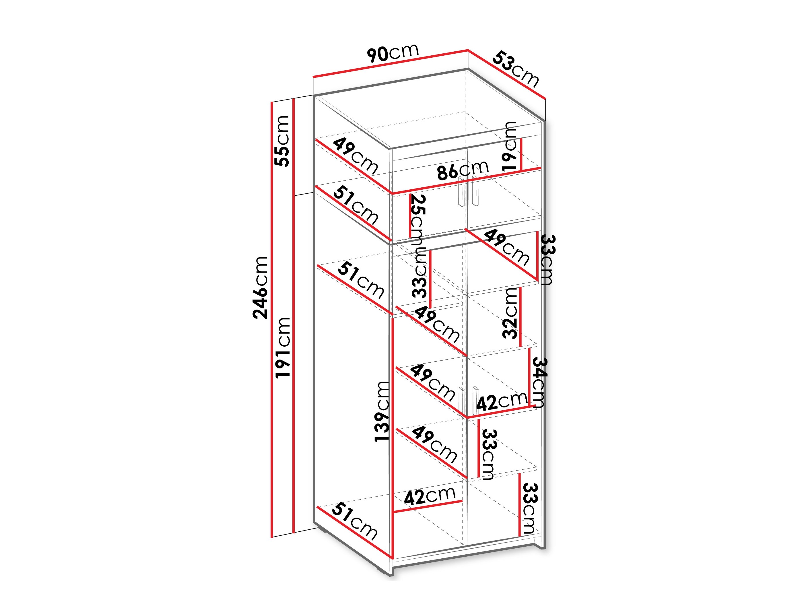 Kleiderschrank Novduni 103 (Eiche)