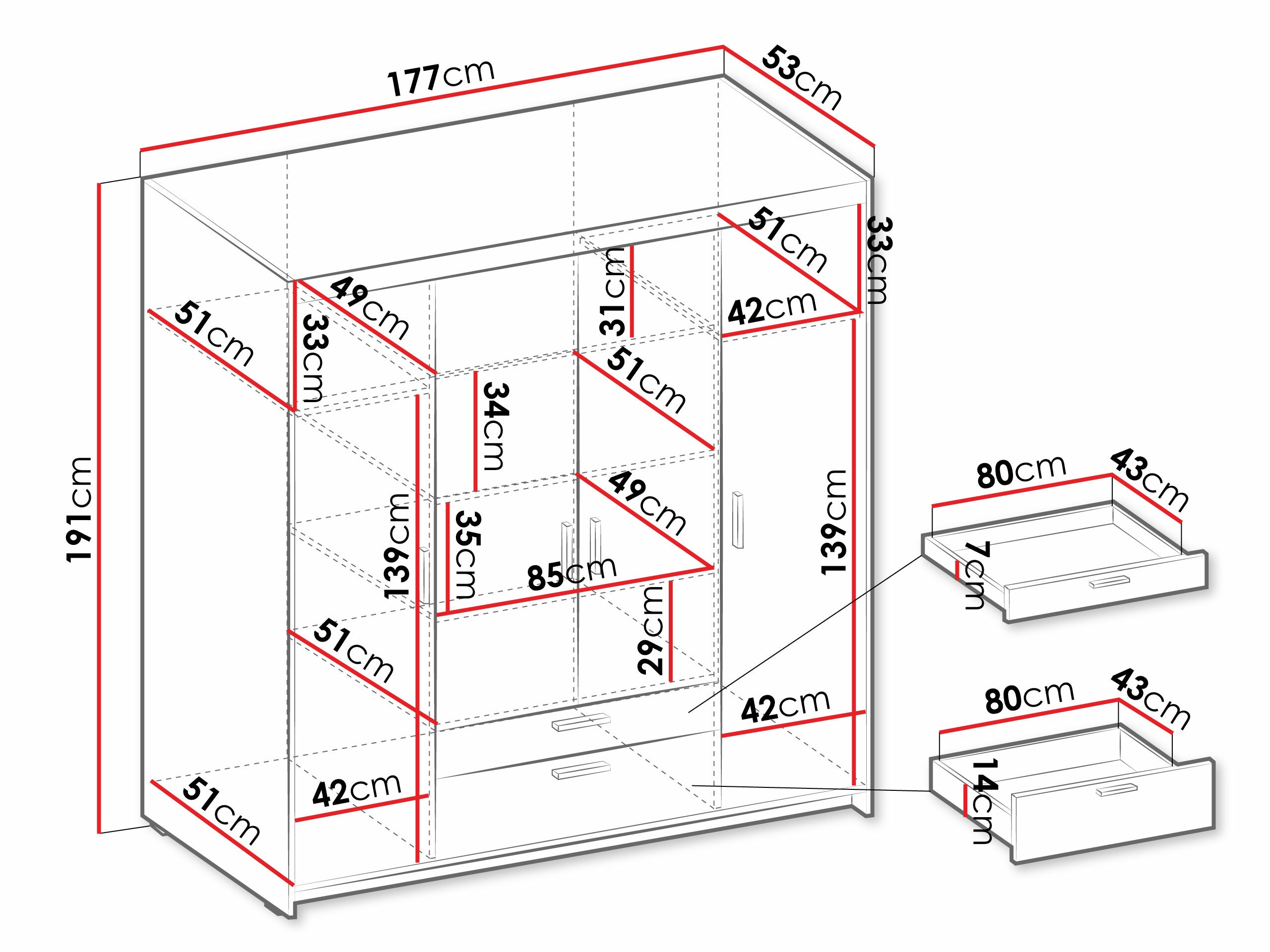 Kleiderschrank Novduni 107 (Sonoma eichenholz)
