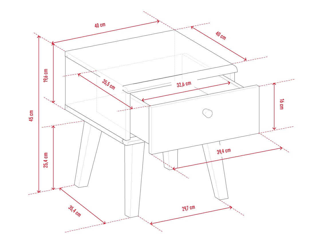 Nachttisch Ruvruvi 113 (Eichenholzoptik)