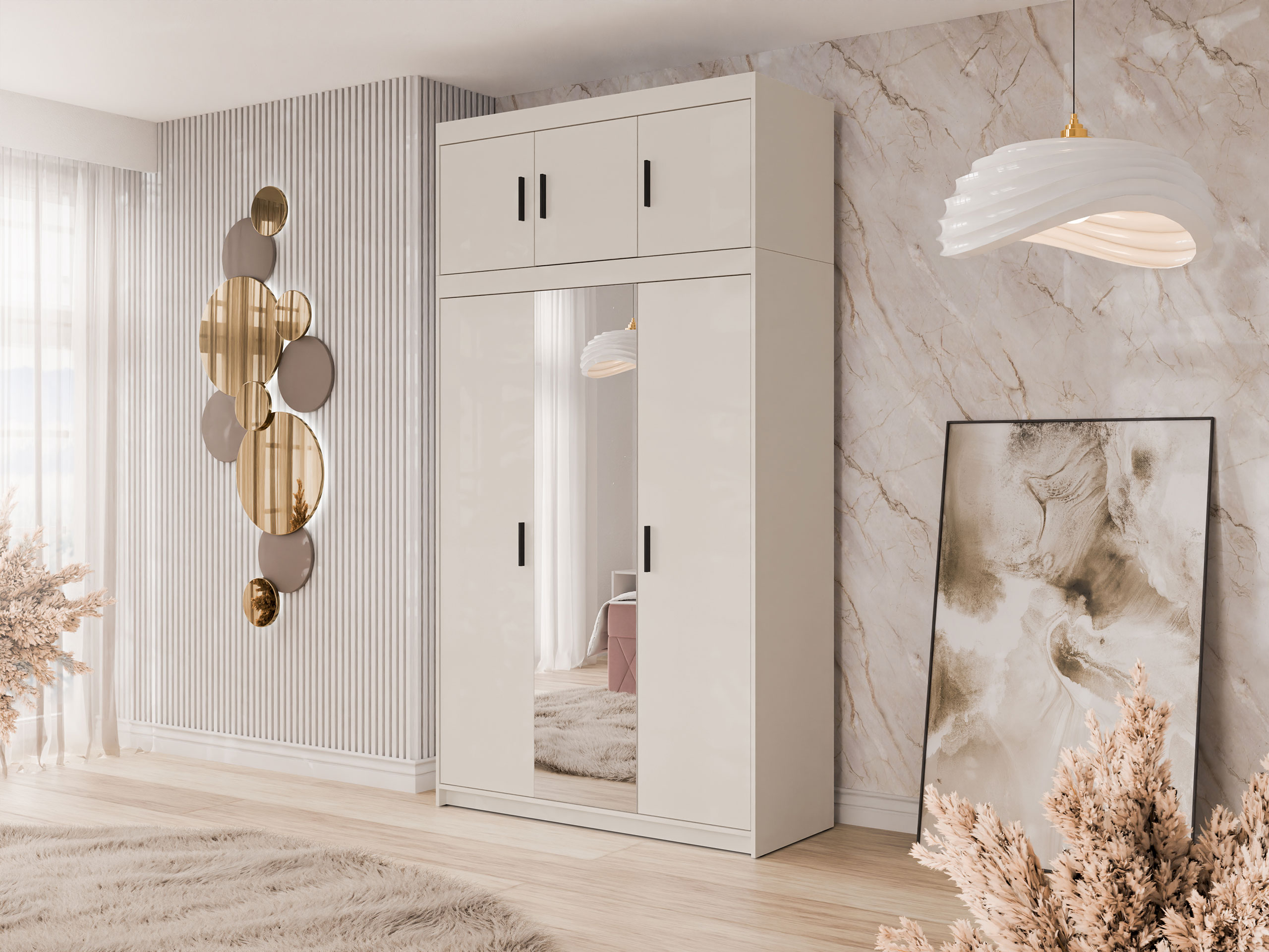 Kleiderschrank Novduni 105 (Beige)