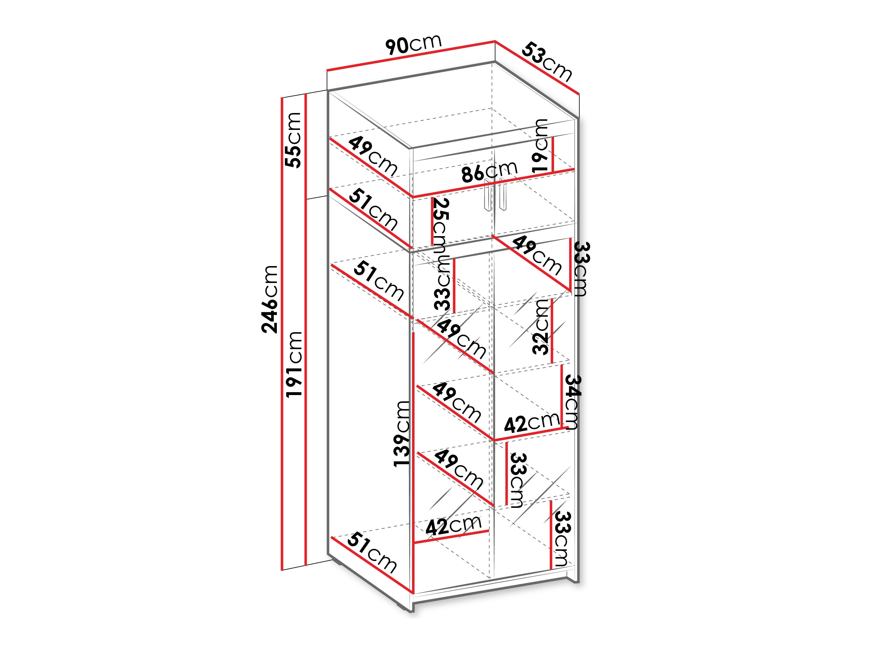 Kleiderschrank Novduni 119 (Beige)