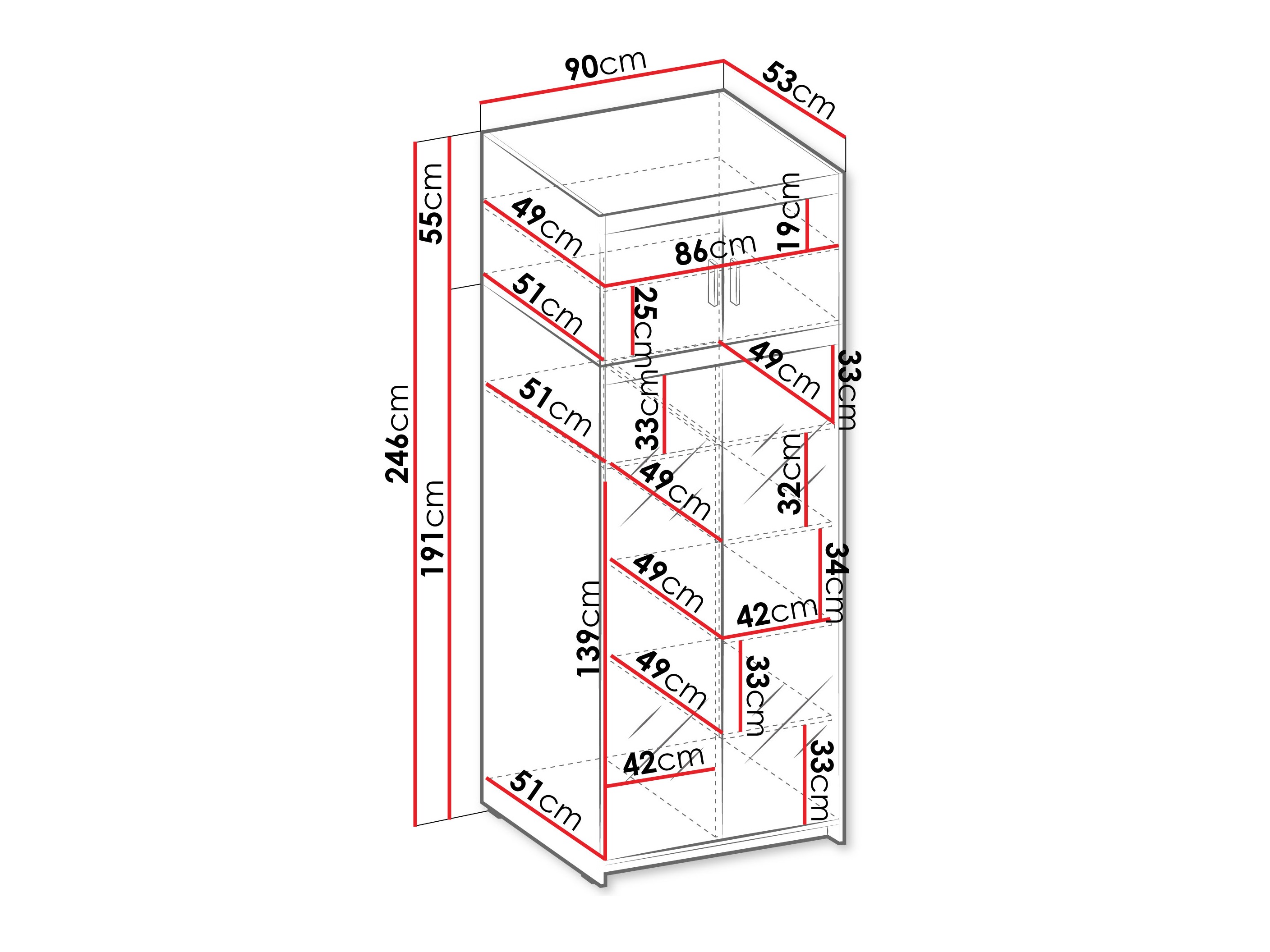 Kleiderschrank Novduni 119 (Eichenholzoptik)