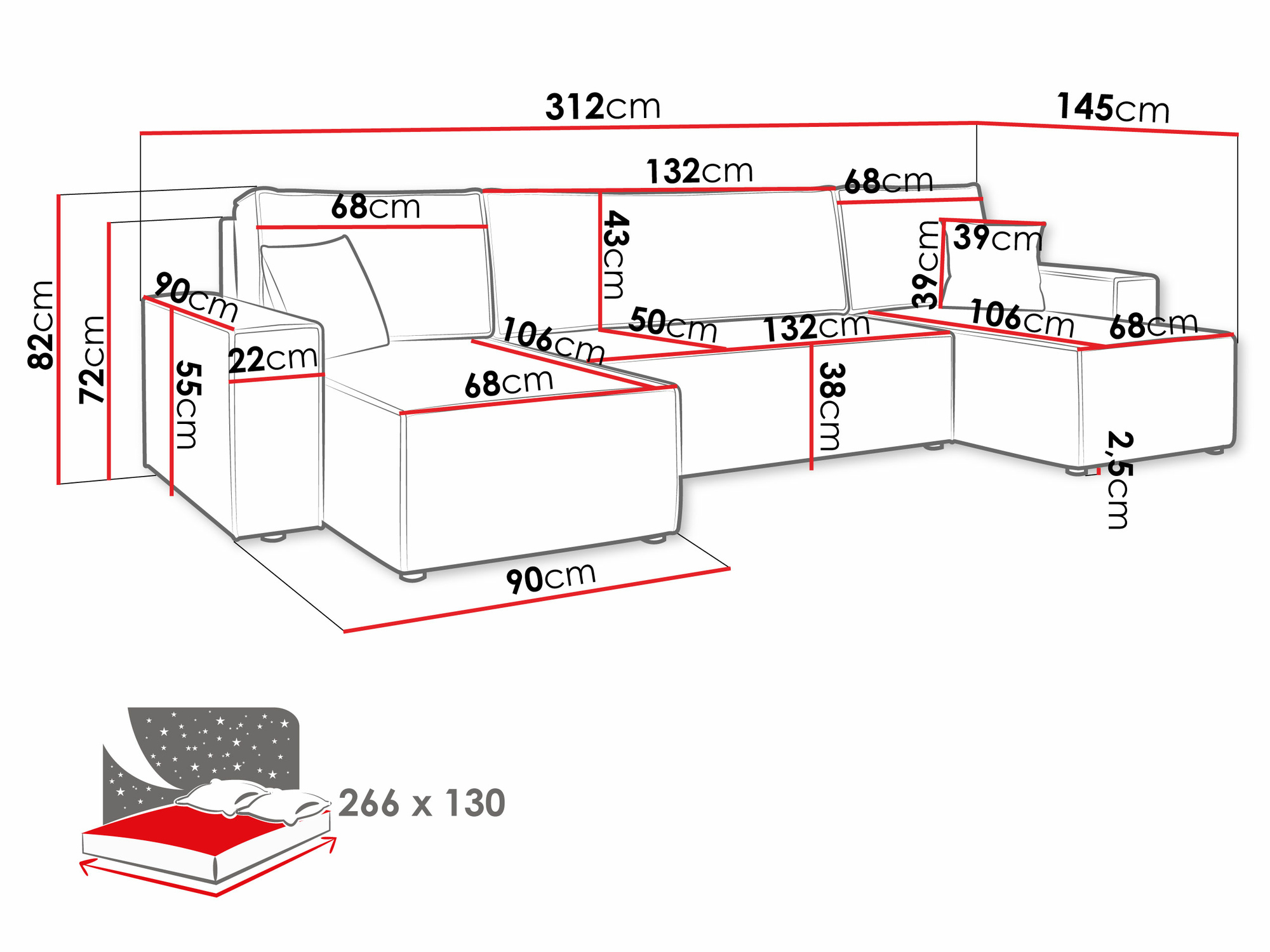 Ecksofa SD2500 mit einem kleinen defekt