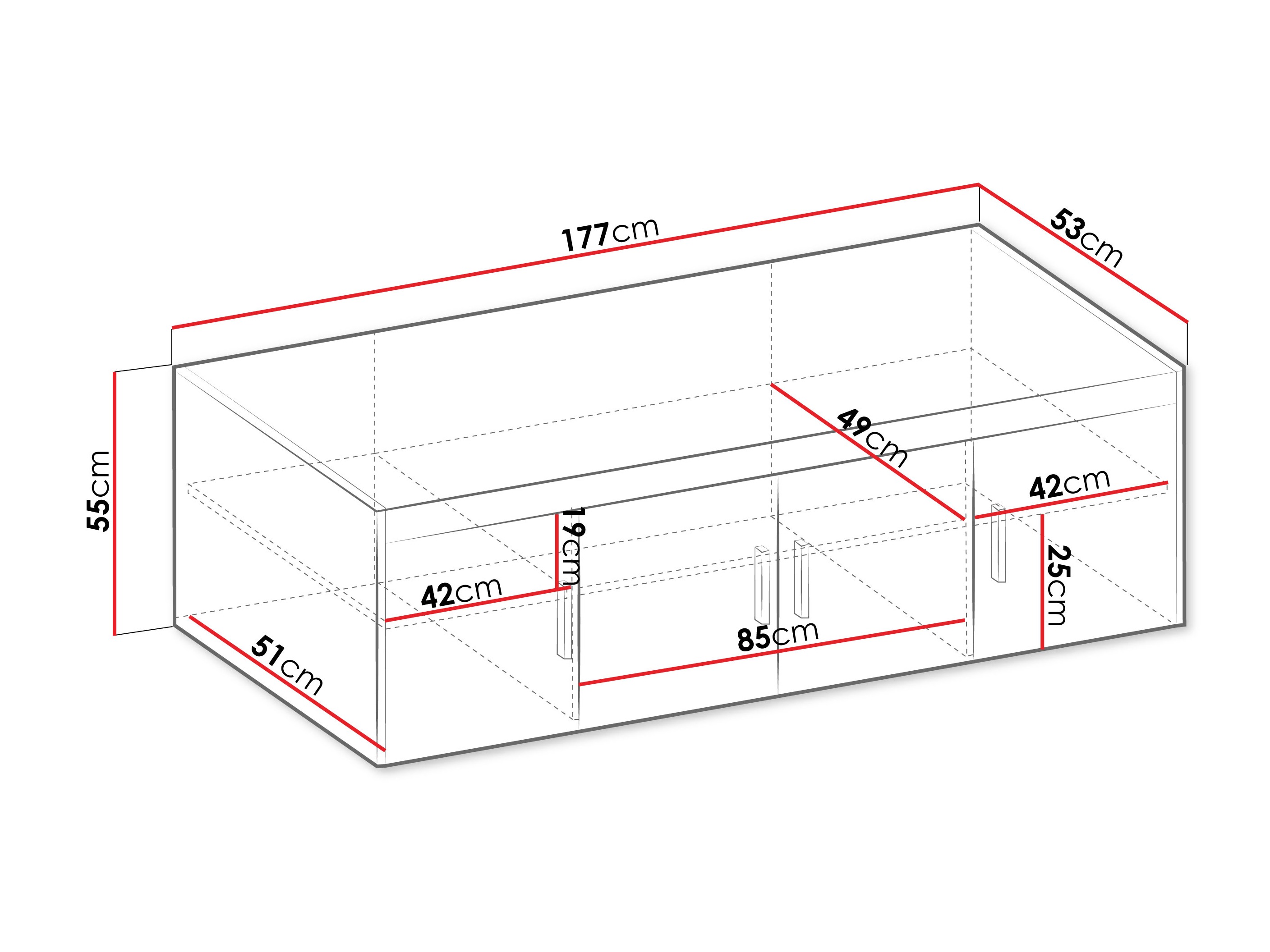 Sideboard Novduni 123 (Sonoma eichenholz)