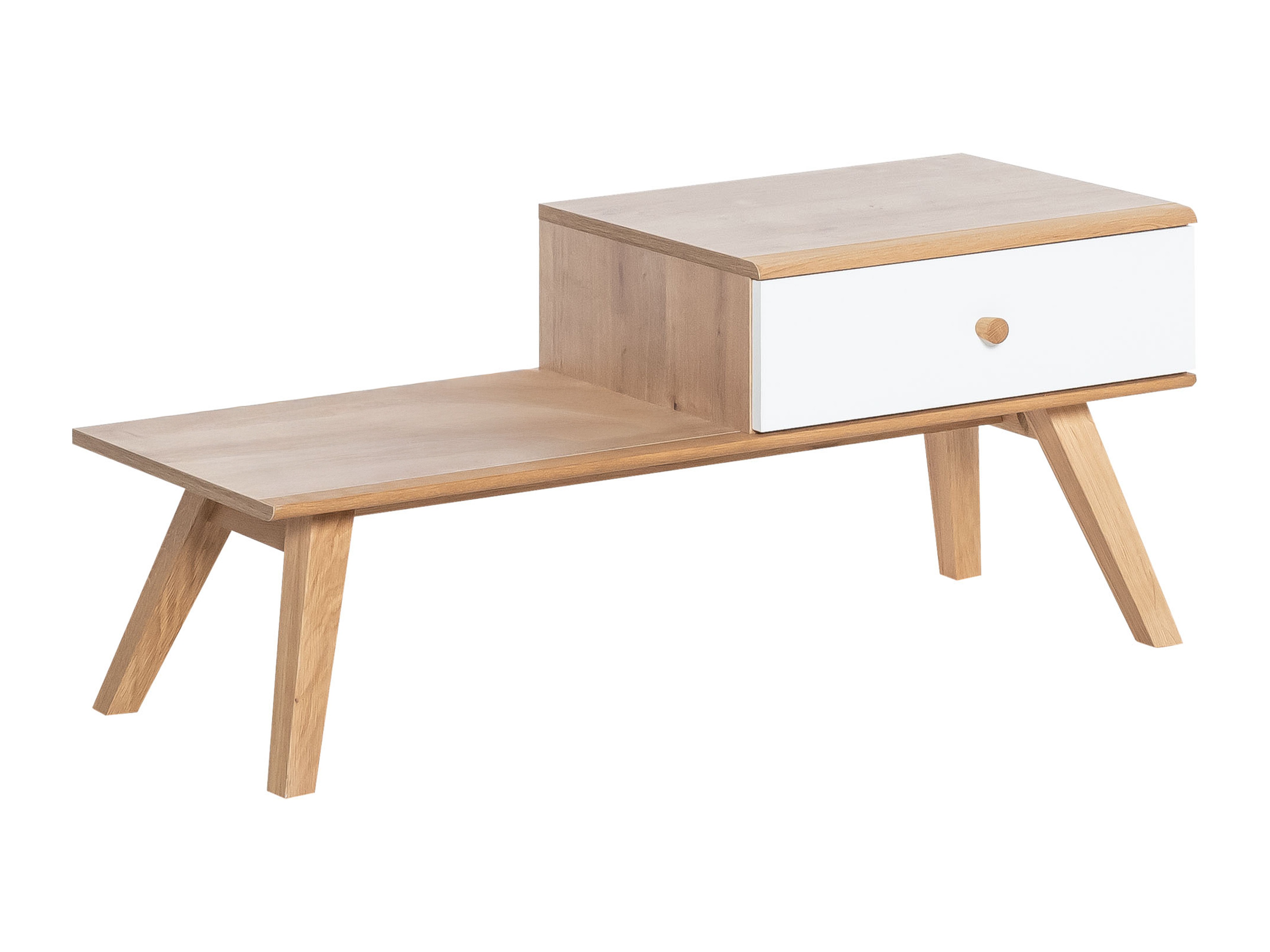 Bank Ruvruvi 117 (Weiss + Eichenholzoptik)