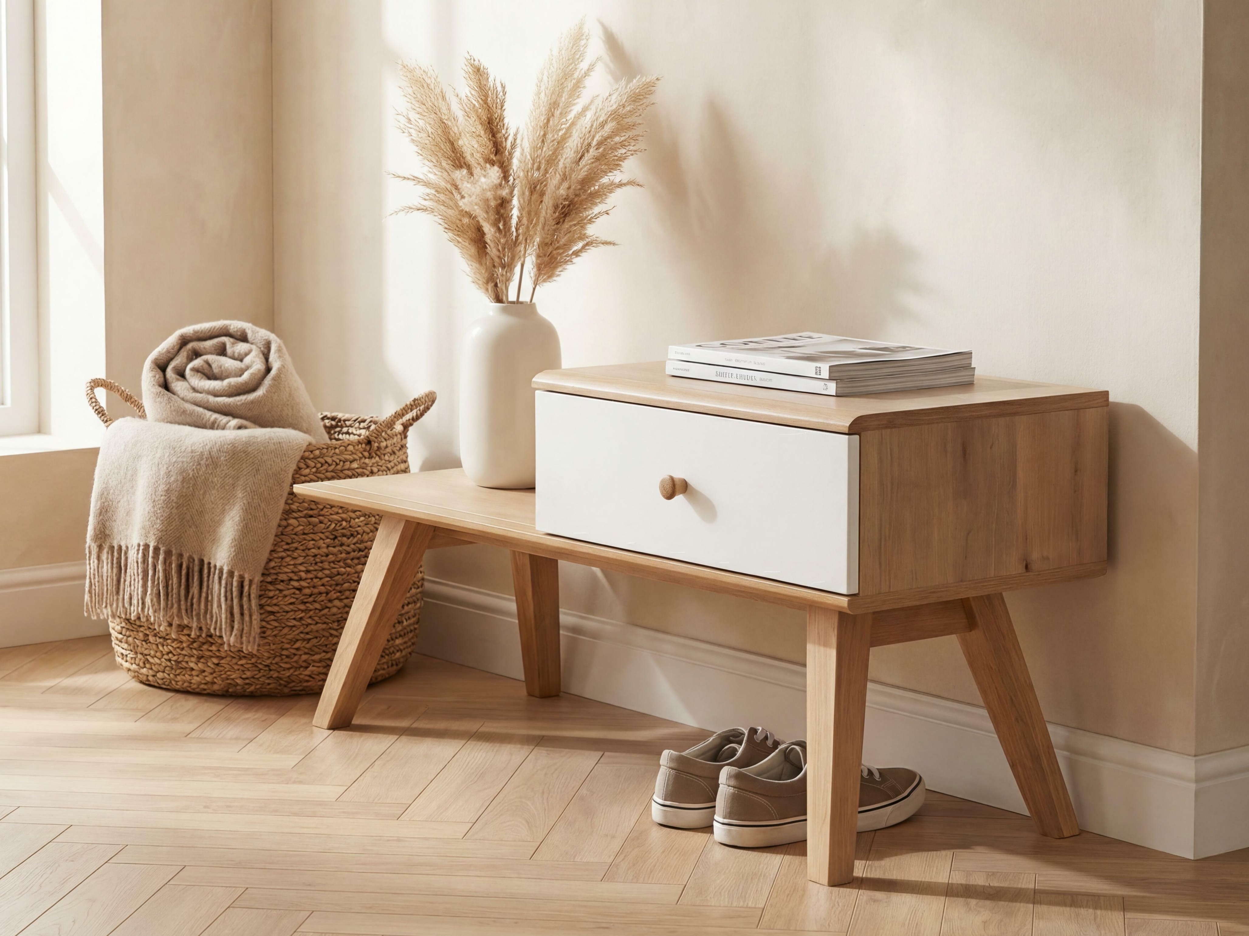 Bank Ruvruvi 117 (Weiss + Eichenholzoptik)