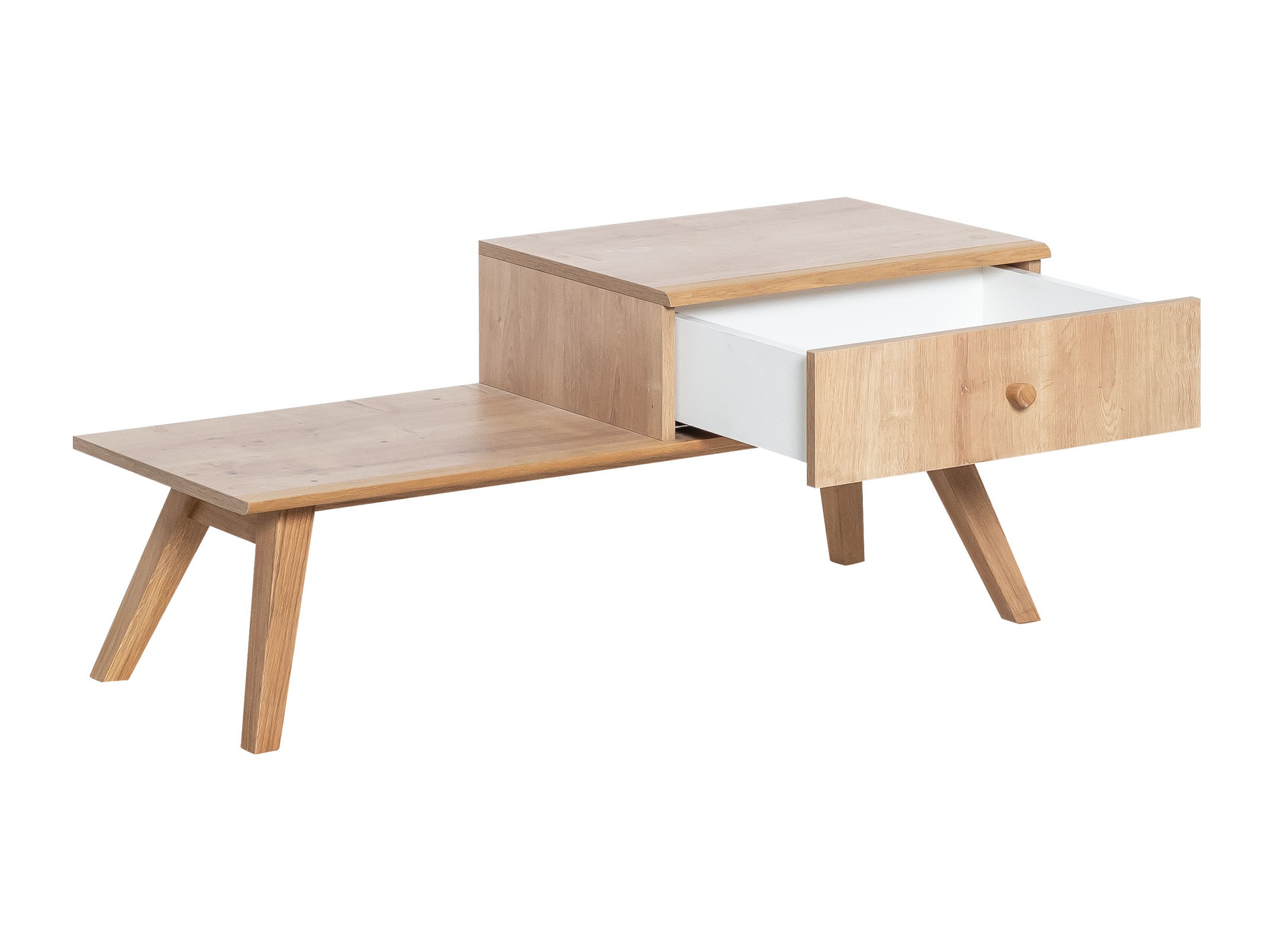 Bank Ruvruvi 117 (Weiss + Eichenholzoptik)