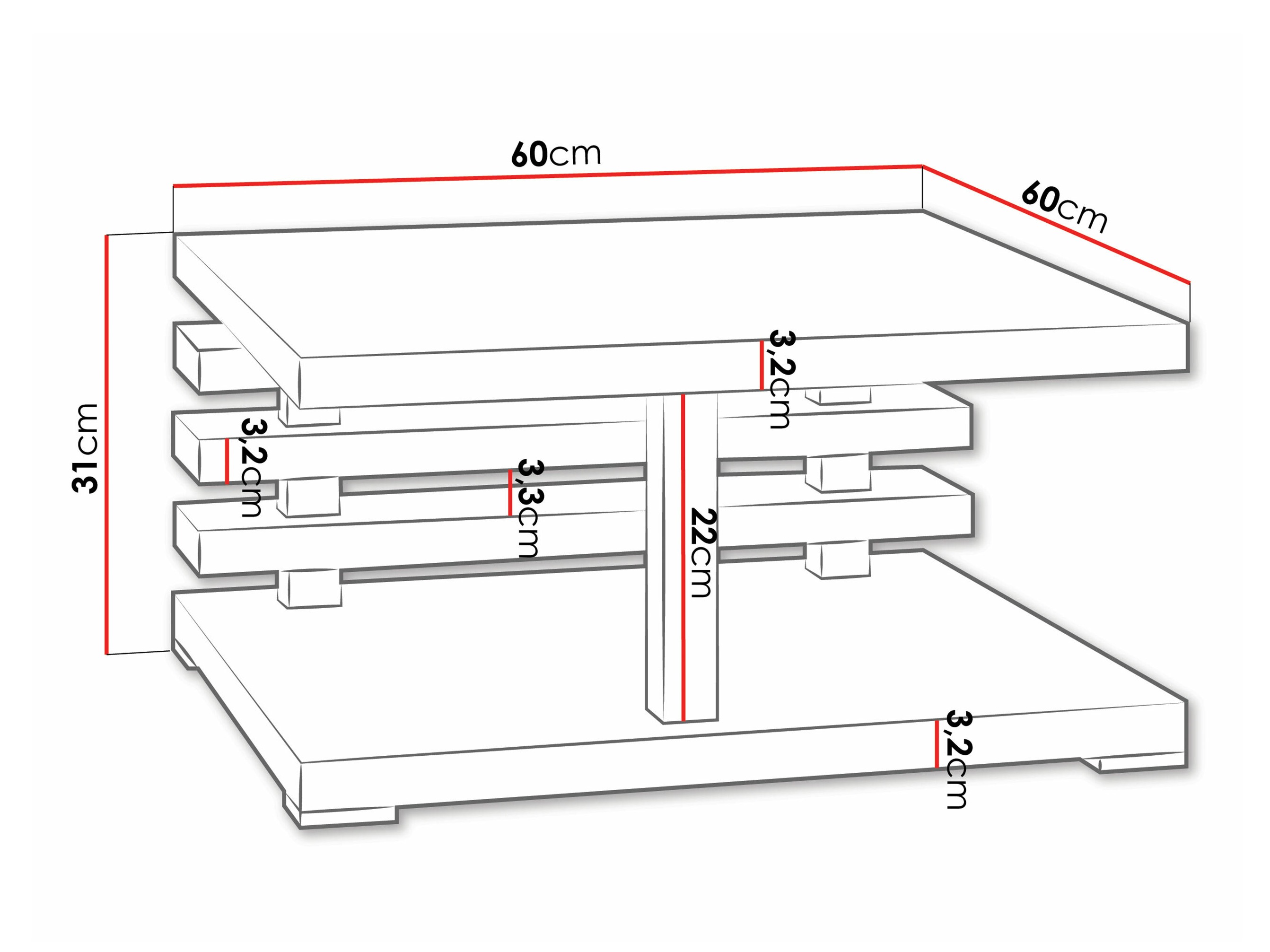 Couchtisch Goodyear 122 (Matt weiss)