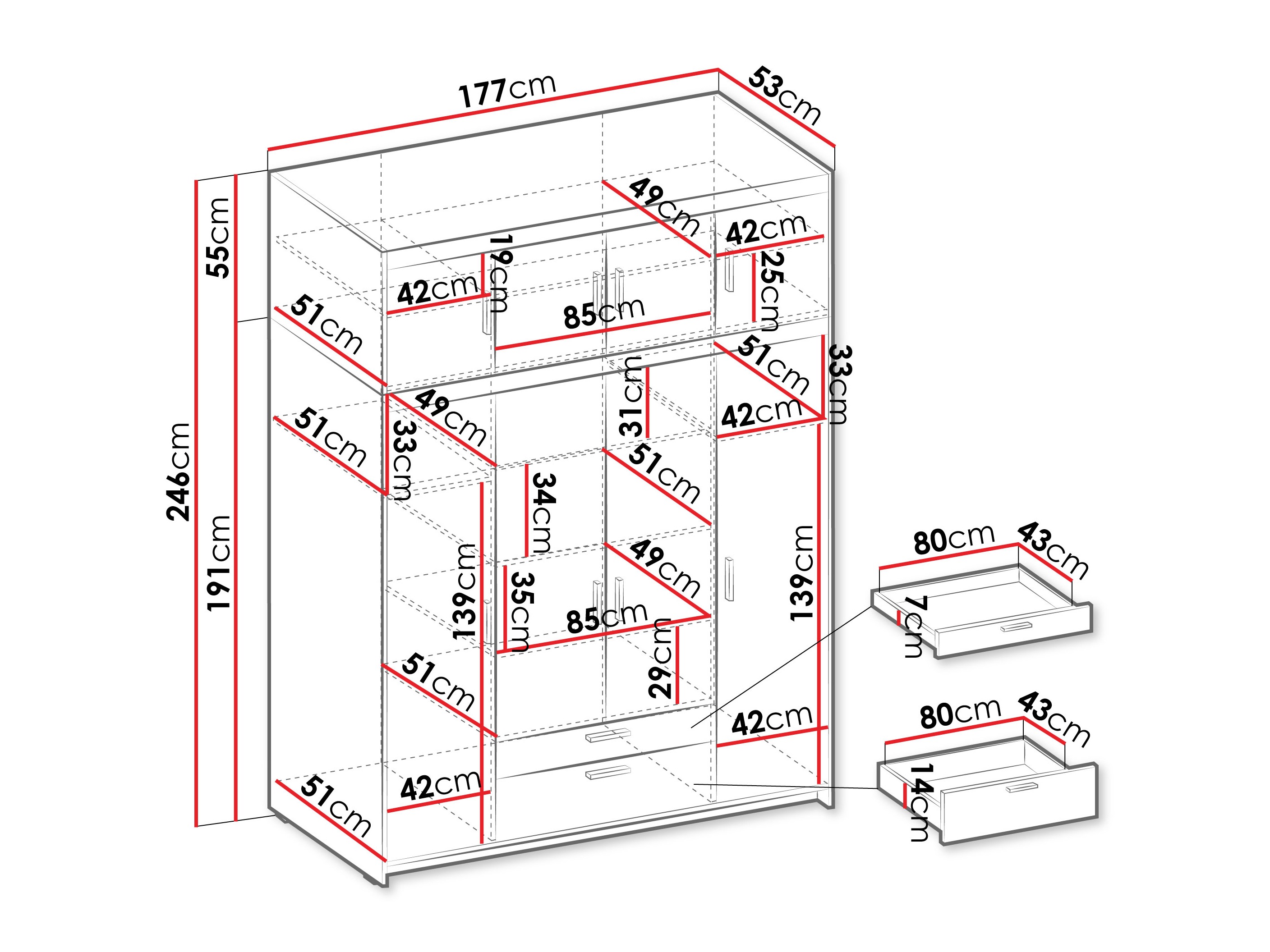 Kleiderschrank Novduni 106 (Beige)
