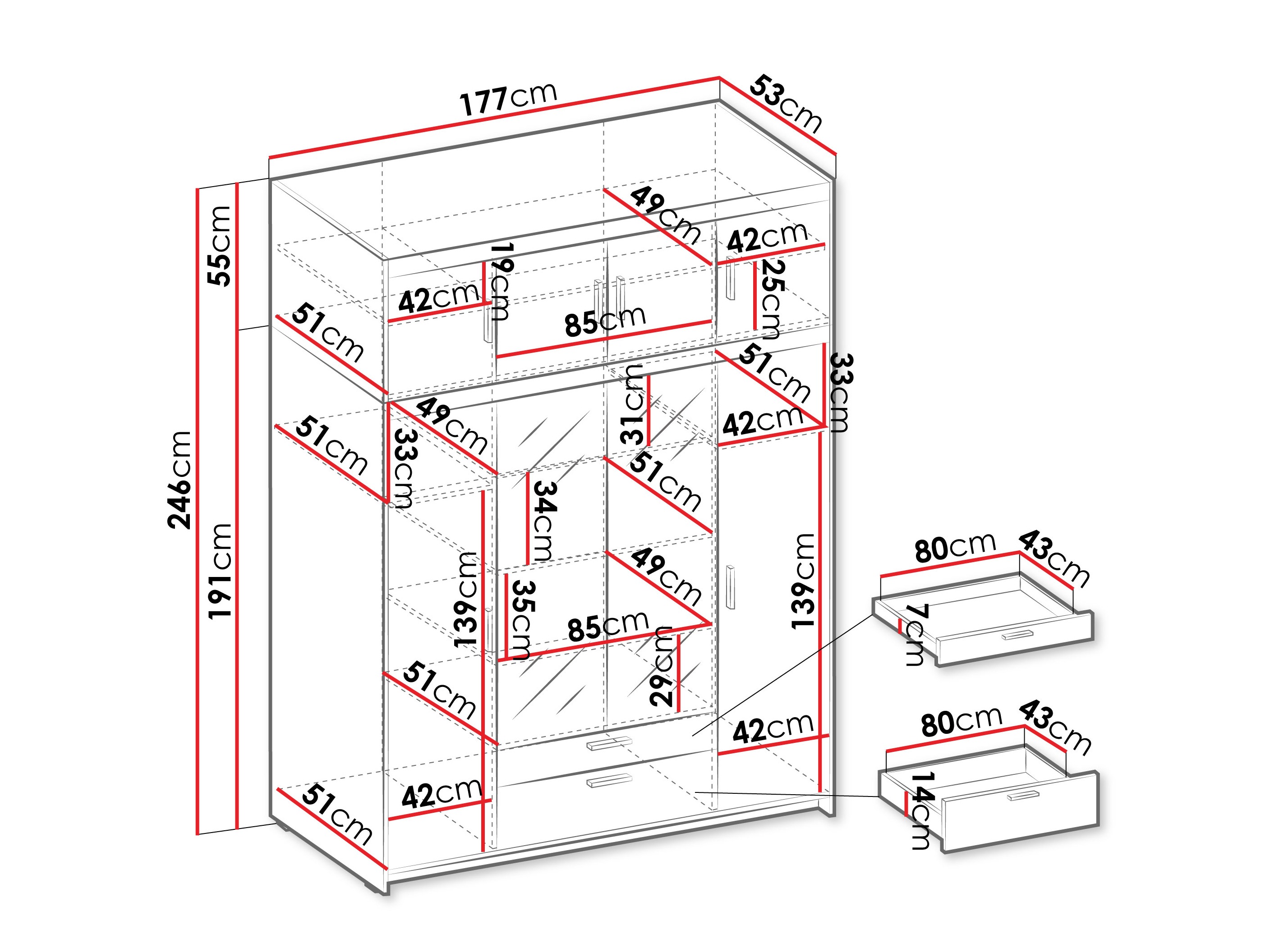 Kleiderschrank Novduni 109 (Beige)