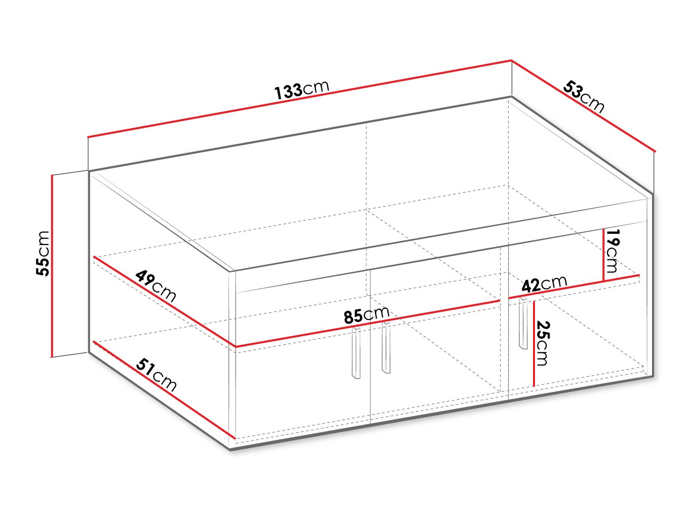 Sideboard Novduni 124 (Eichenholzoptik)