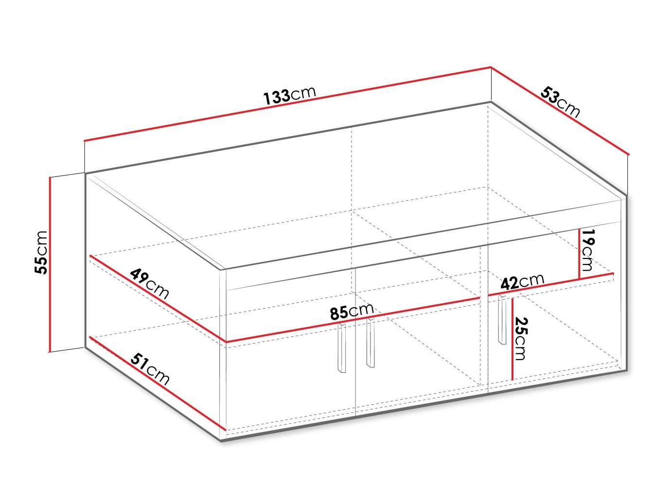 Sideboard Novduni 124 (Weiss)