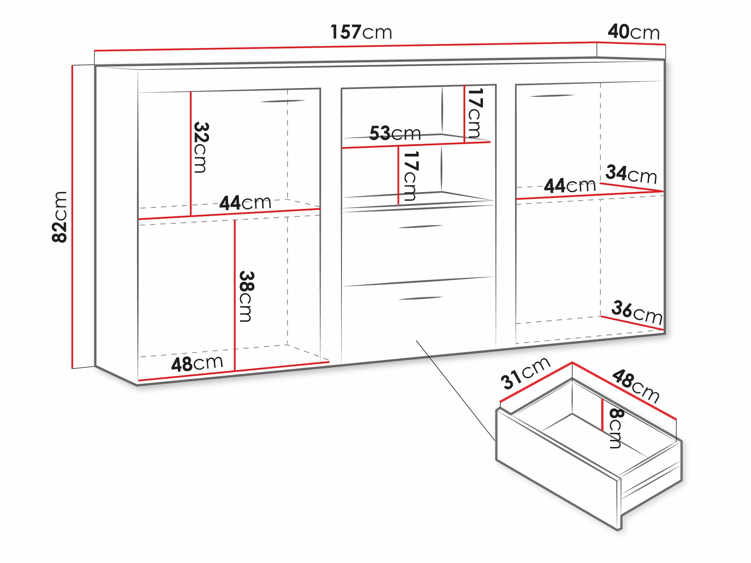 Kommoden Soca (Sonoma eichenholz)