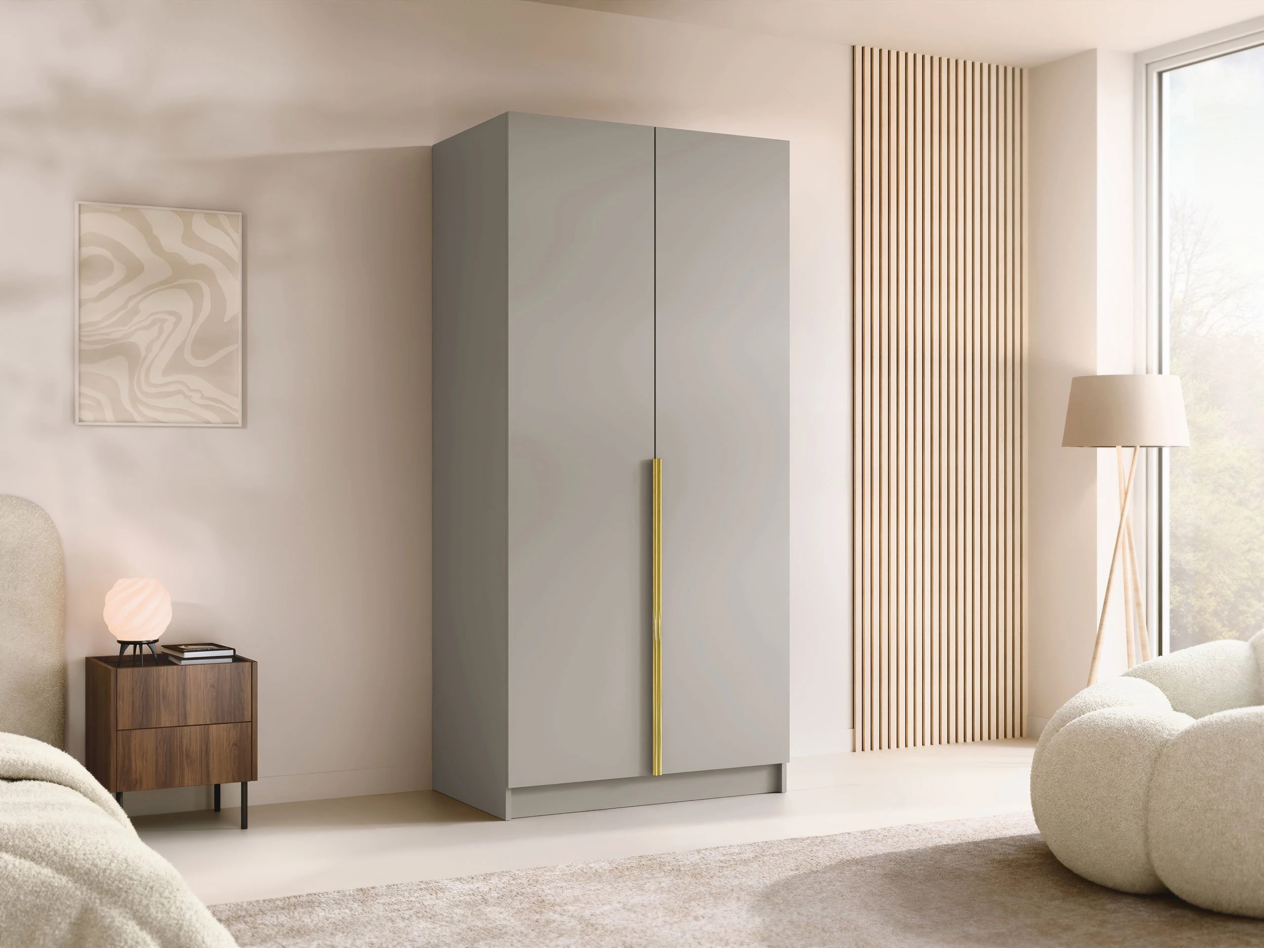 Kleiderschrank Closico 195 (Kaschmir + Gold)