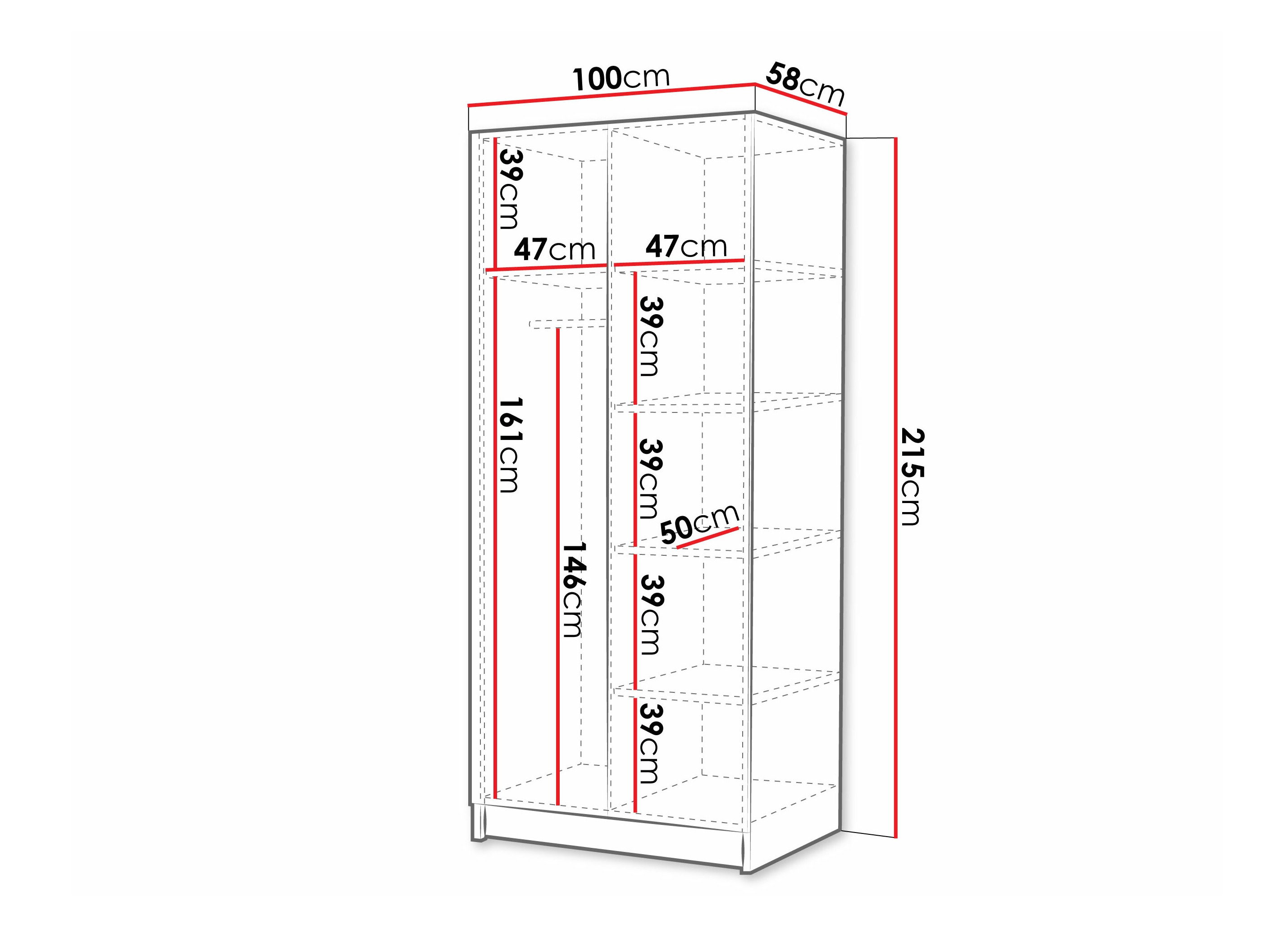 Kleiderschrank Closico Staton I (Kaschmir + Gold)
