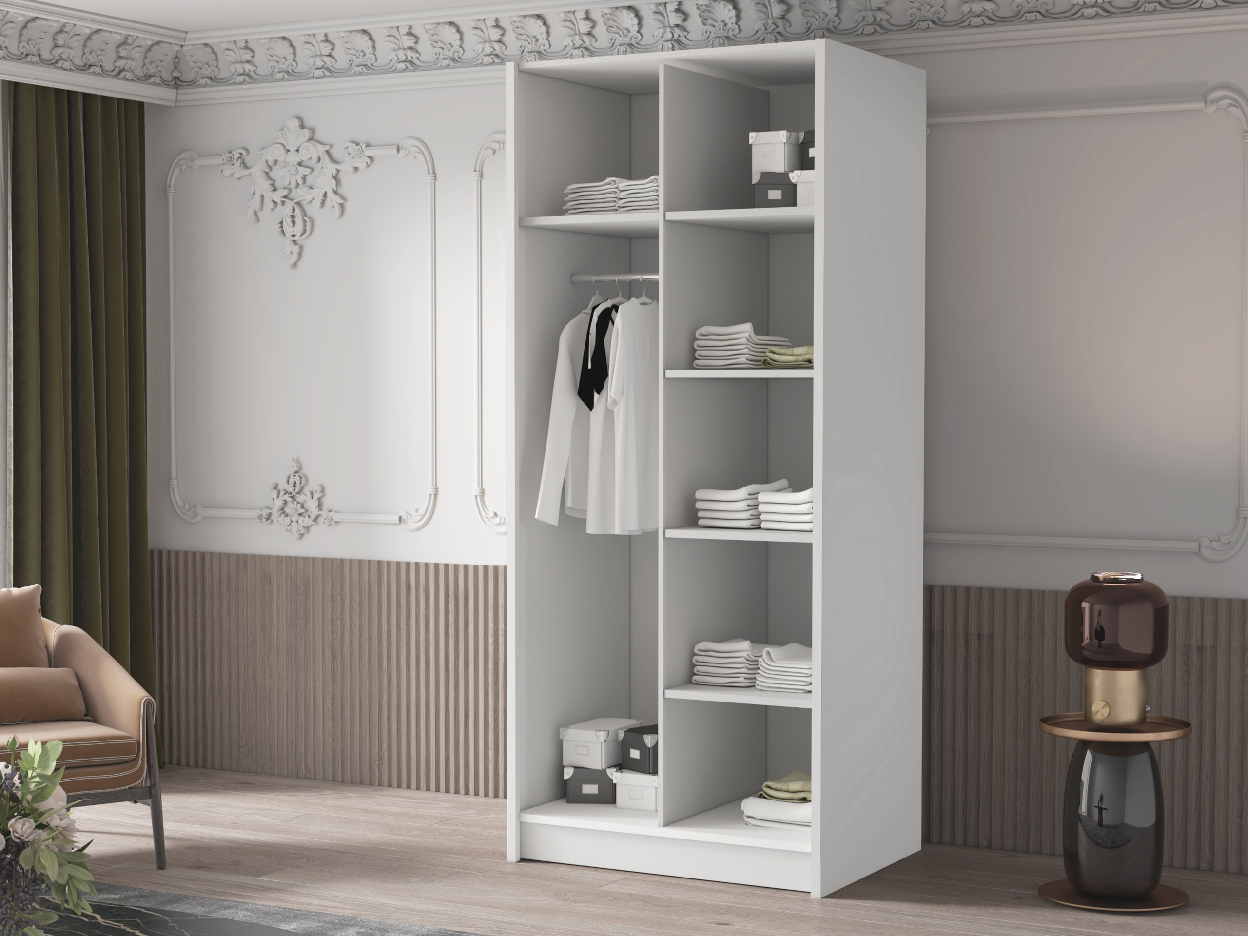Kleiderschrank Closico Staton II (Weiss)