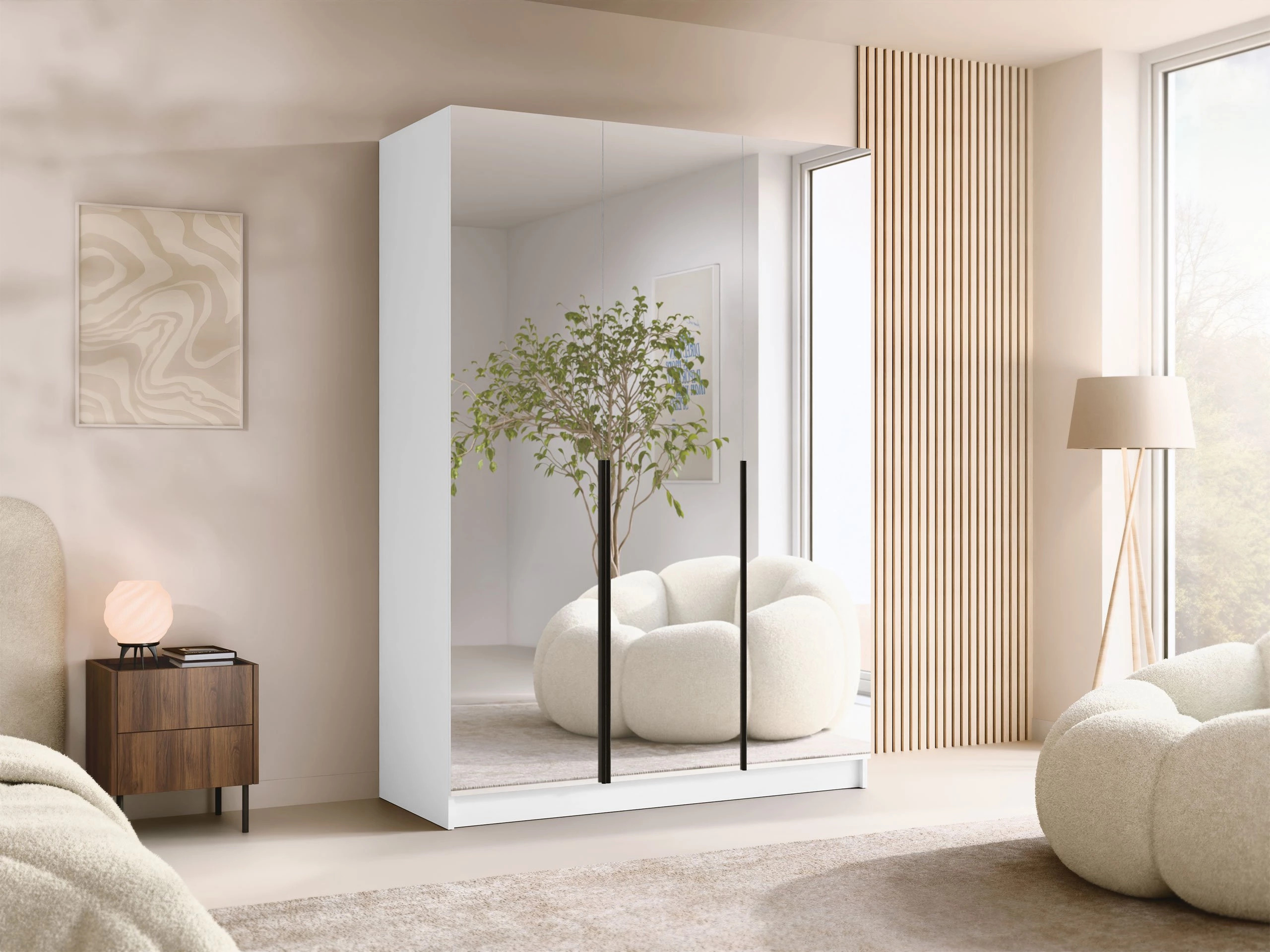 Kleiderschrank Closico 196 (Weiss + Schwarz)