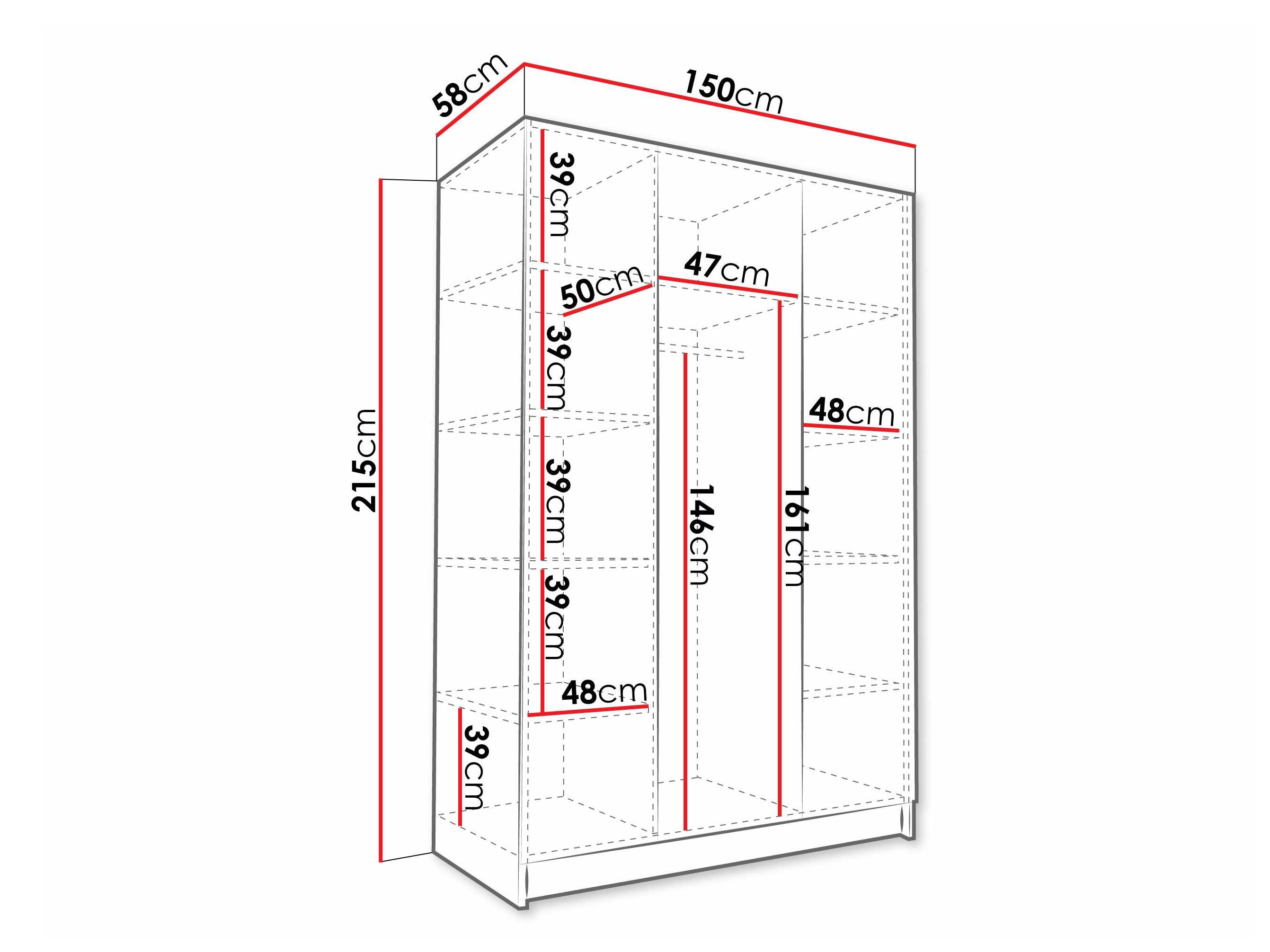Kleiderschrank Closico 197 (Kaschmir + Gold)