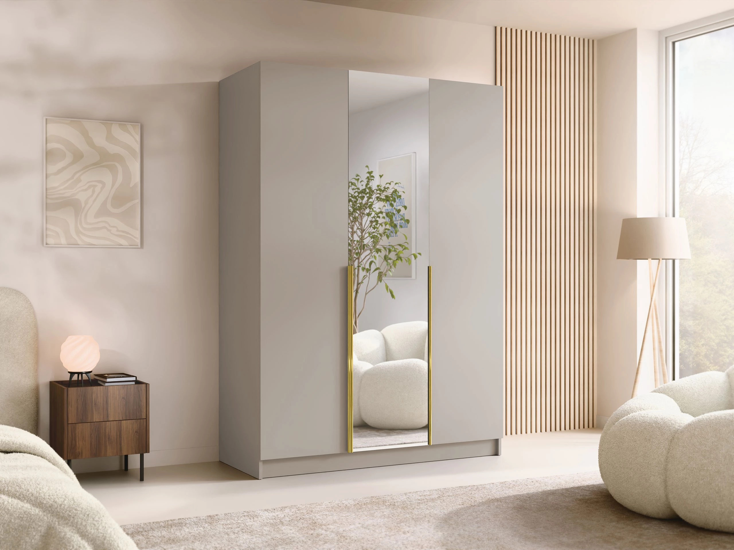 Kleiderschrank Closico 197 (Kaschmir + Gold)