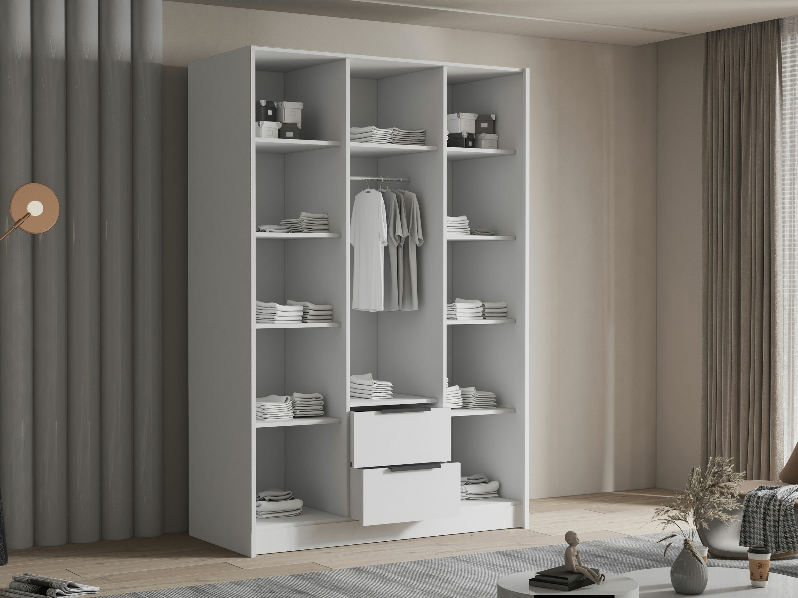Kleiderschrank Closico Calvron I (Weiss)