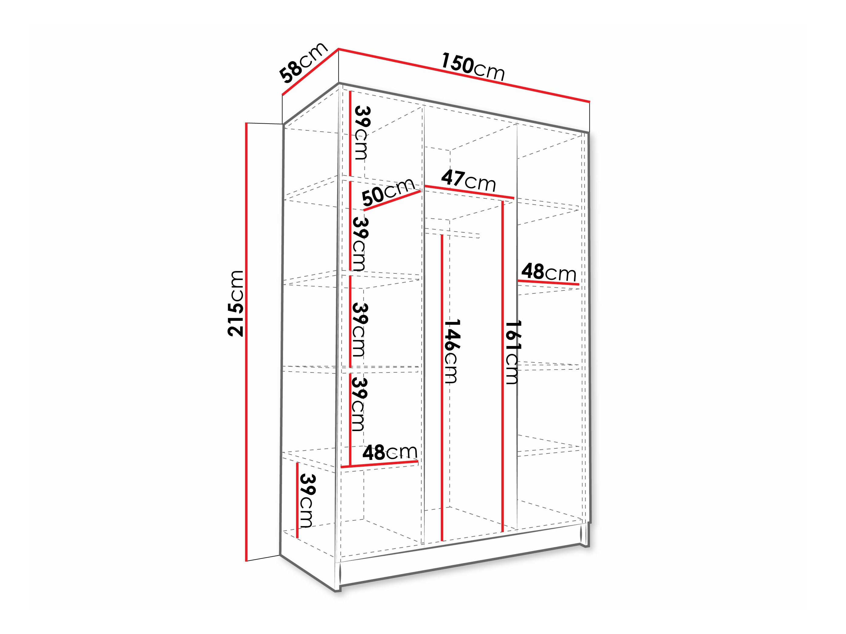 Kleiderschrank Closico Decoron II (Schwarz)
