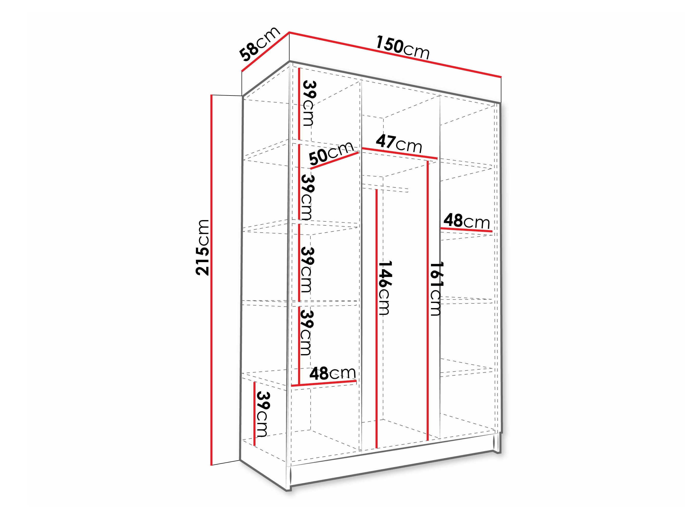 Kleiderschrank Closico Decoron II (Weiss)