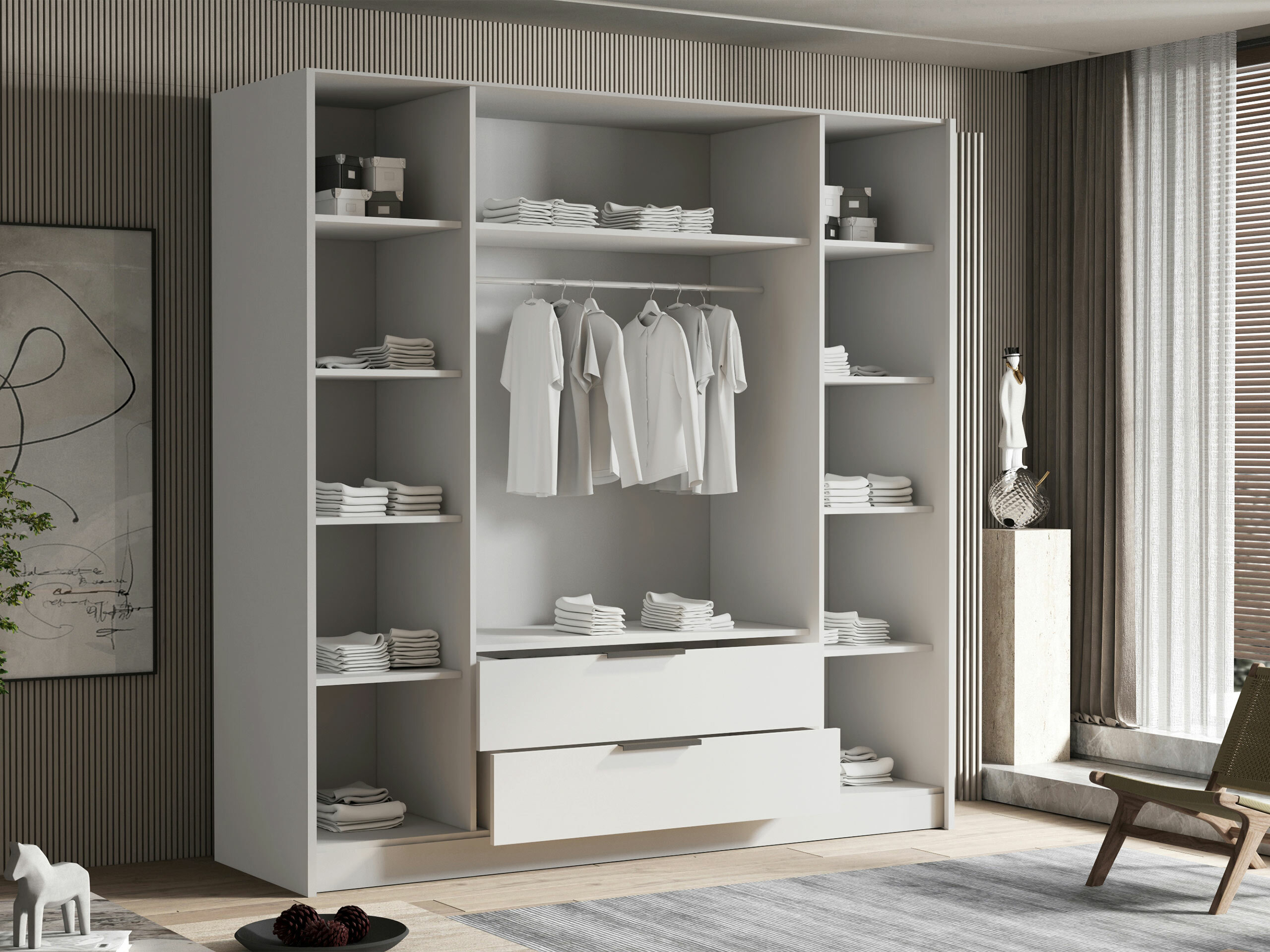 Kleiderschrank Closico Cadron II (Weiss)