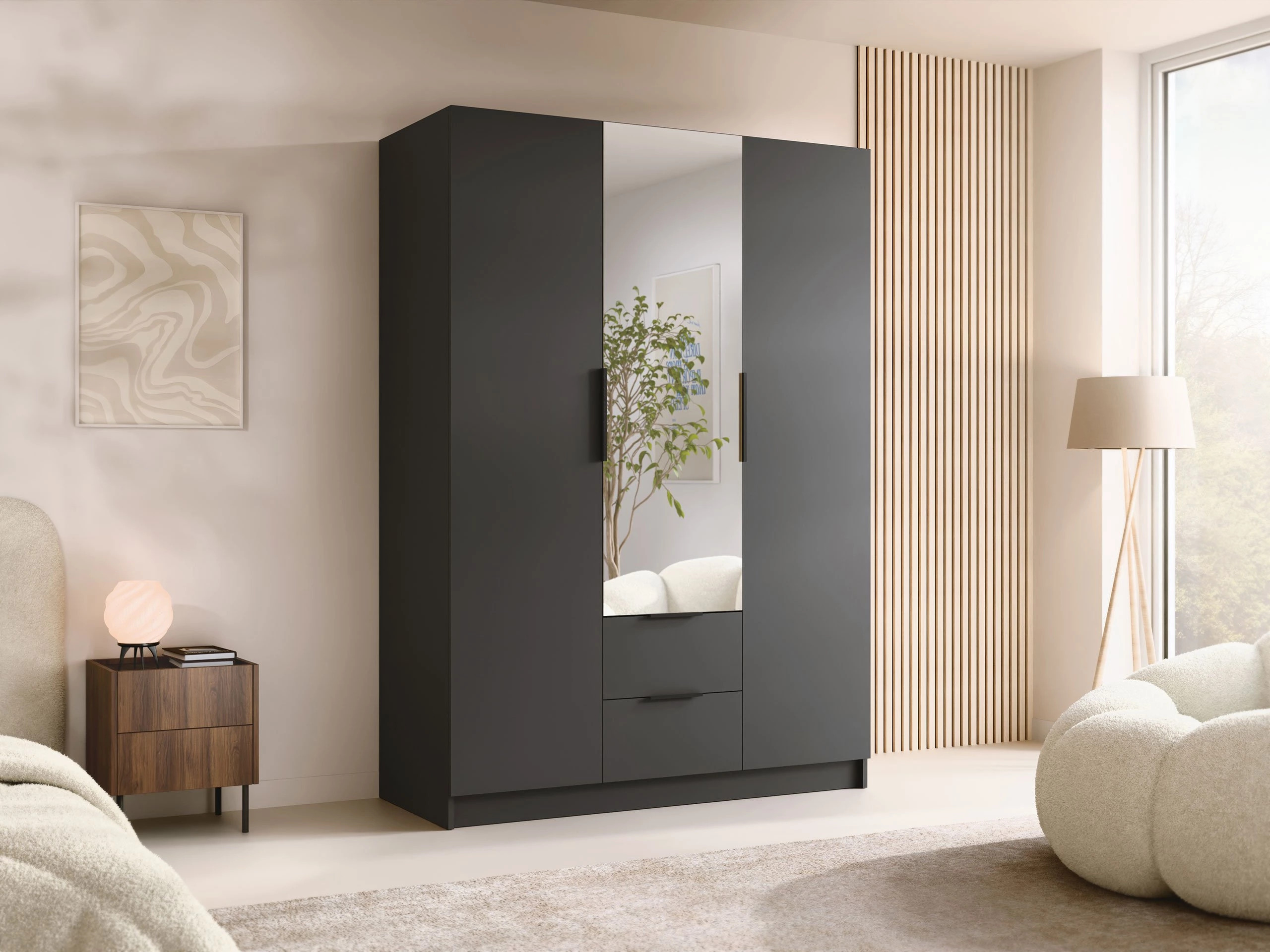 Kleiderschrank Closico Calvron II (Schwarz)