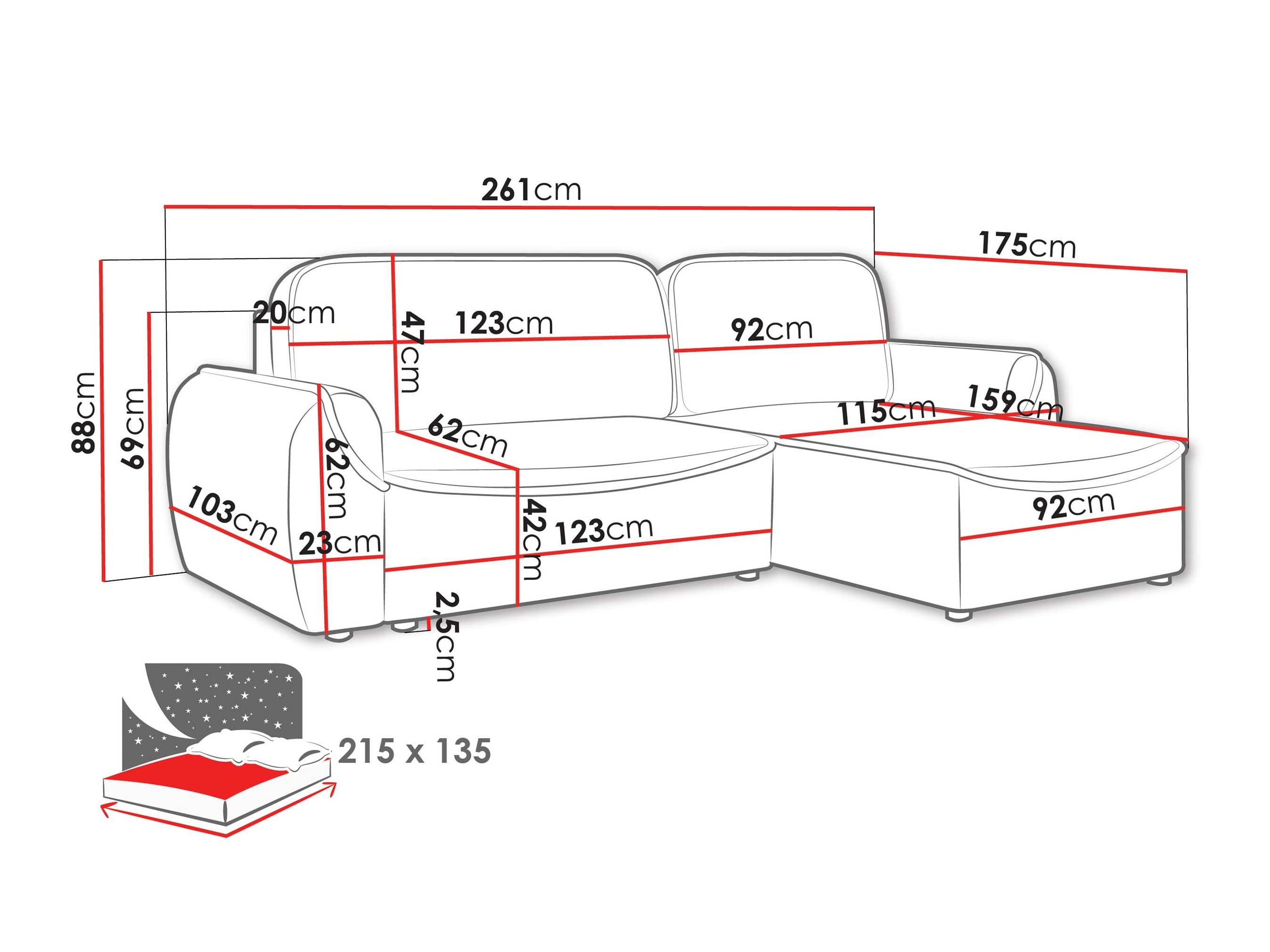 Ecksofa Luces (Cruz 35)