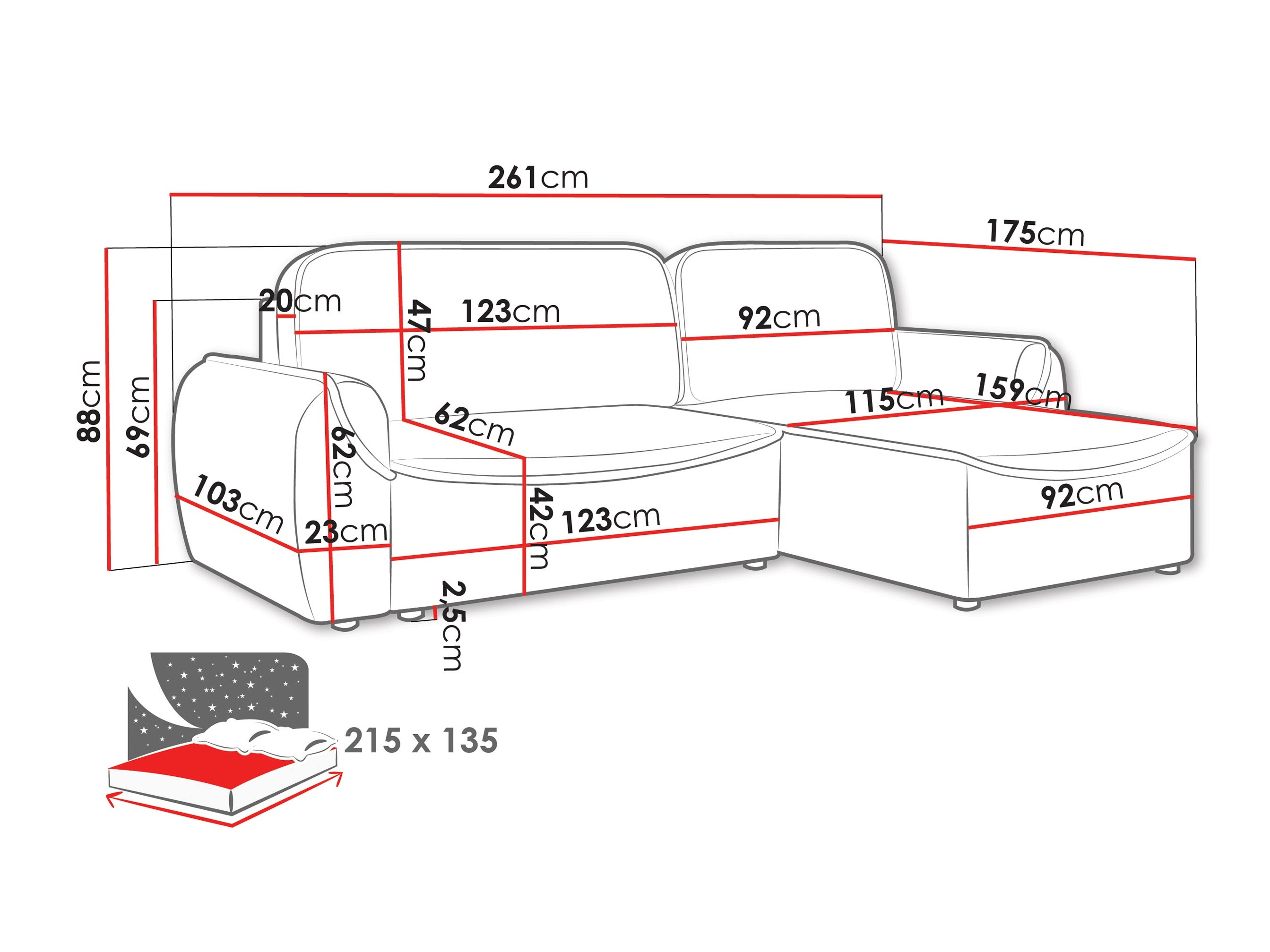 Ecksofa Luces (Cruz 97)