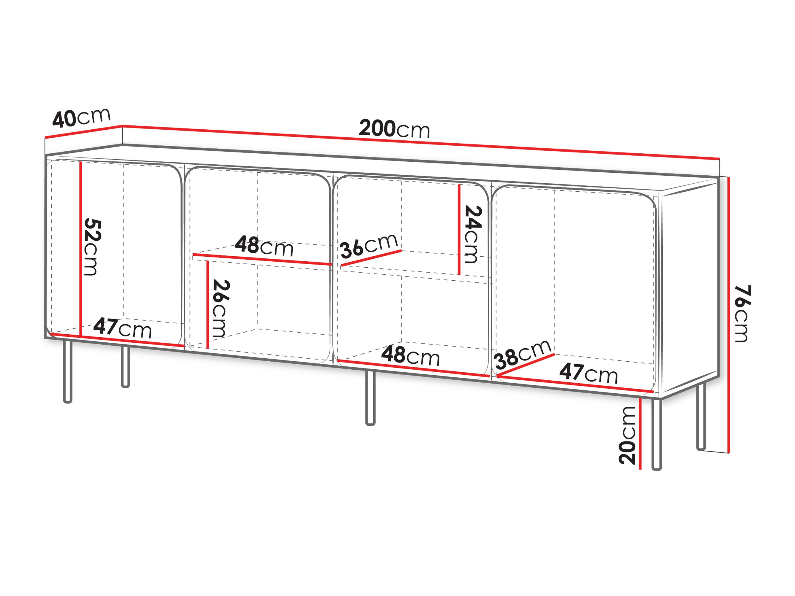 Sideboard Fentore 100 (Kaschmir)