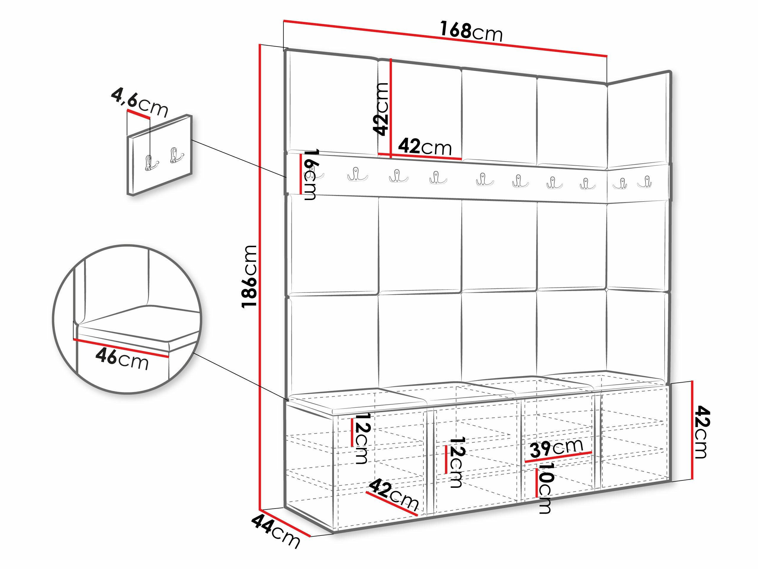 Flurgarnitur Hartford 265 (Weiss)