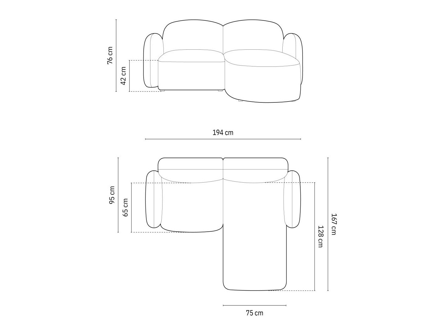 Ecksofa Tolmira 102 (Baltimore Anthrazit)
