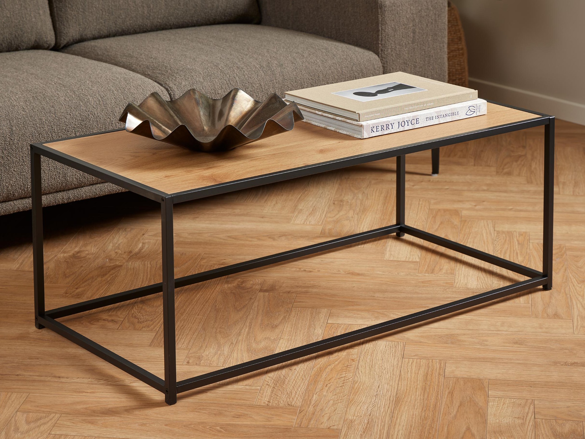 Couchtisch Norsica Sevferi 147 (Wildeichenholzoptik + Schwarz)