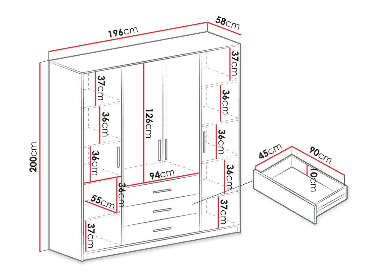 Kleiderschrank SD2548 mit beschädigter verpackung
