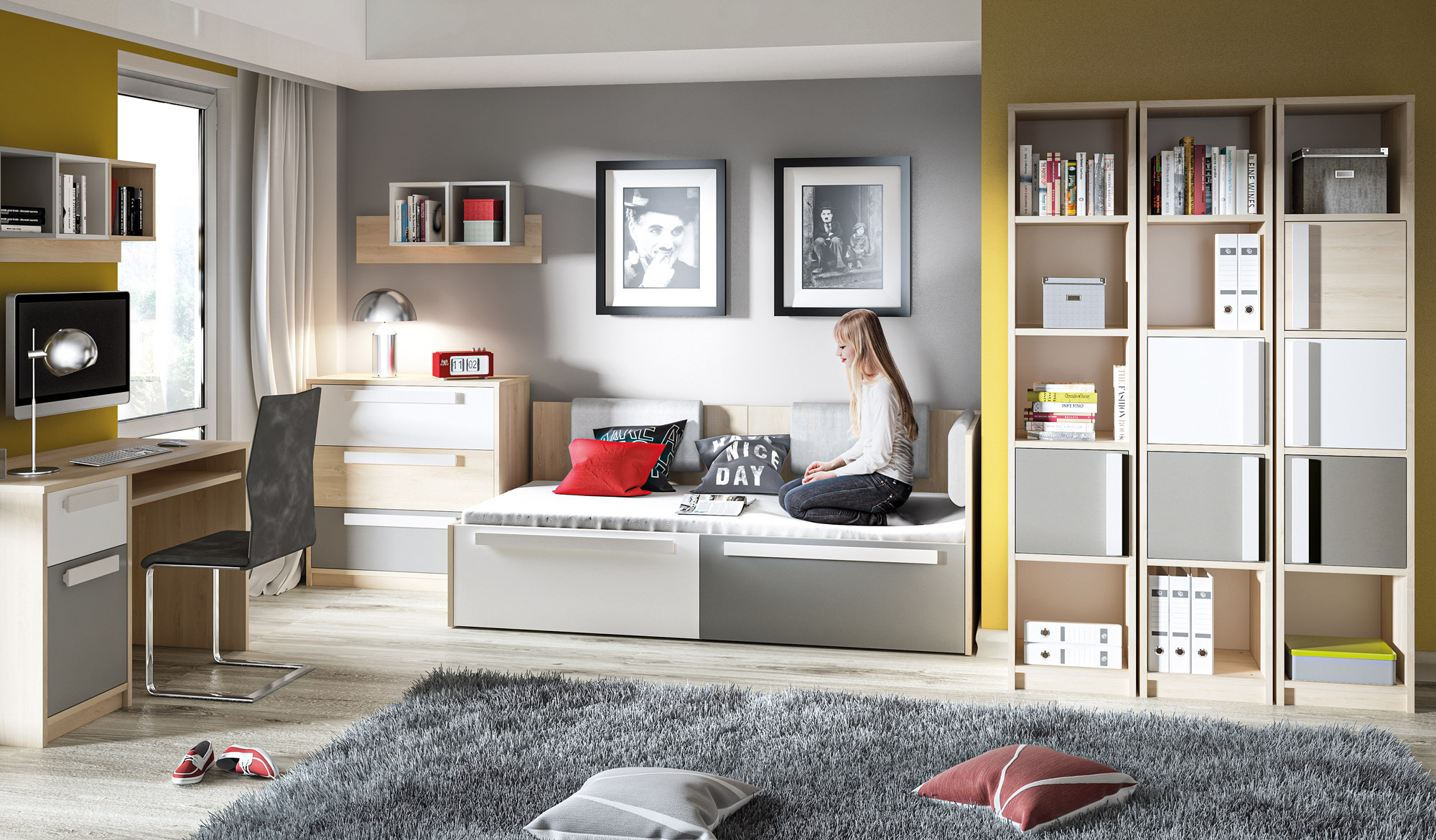 Wandregal Tivruve 112 (Grau)