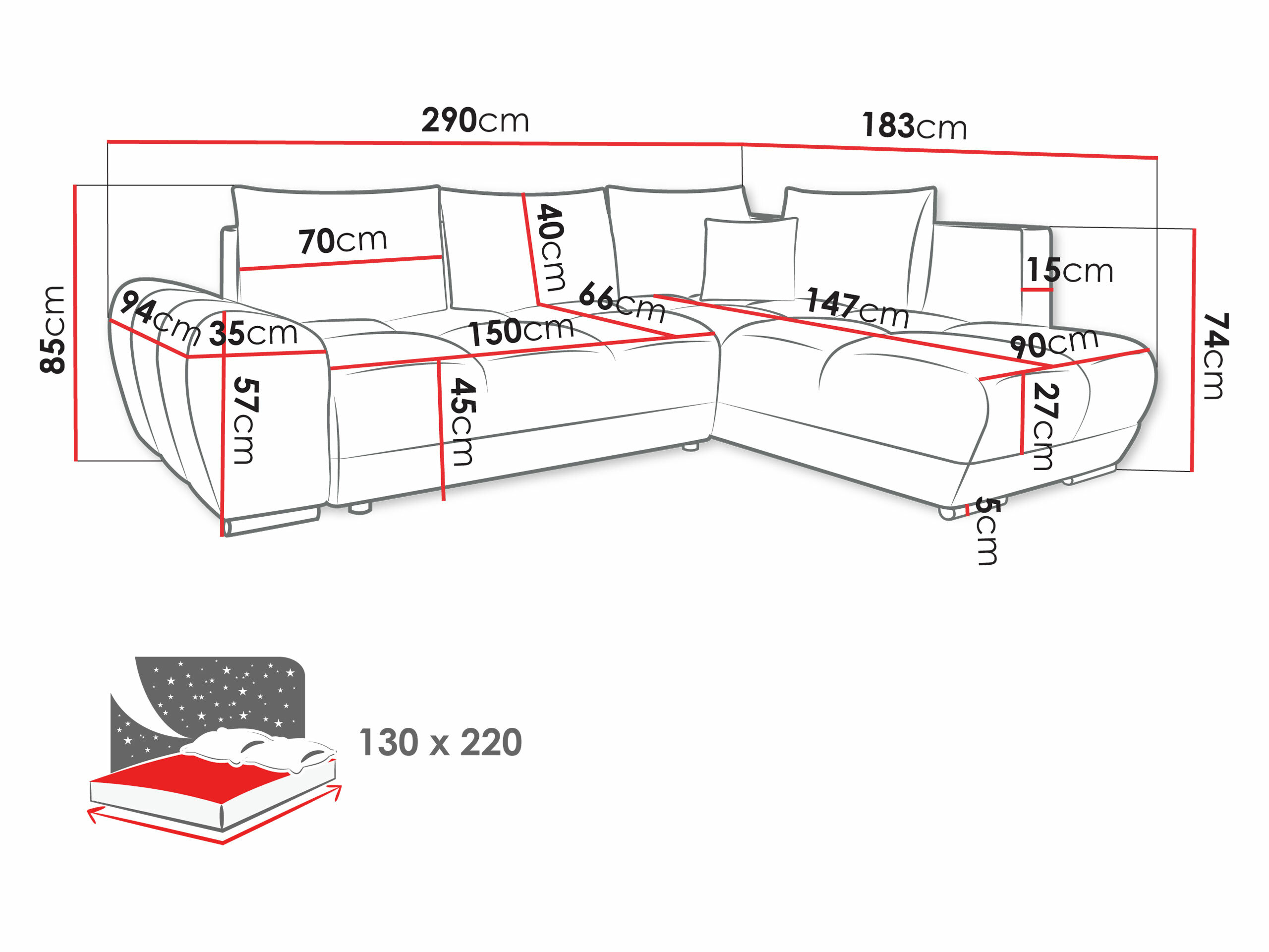 Ecksofa SD2550 mit beschädigter verpackung