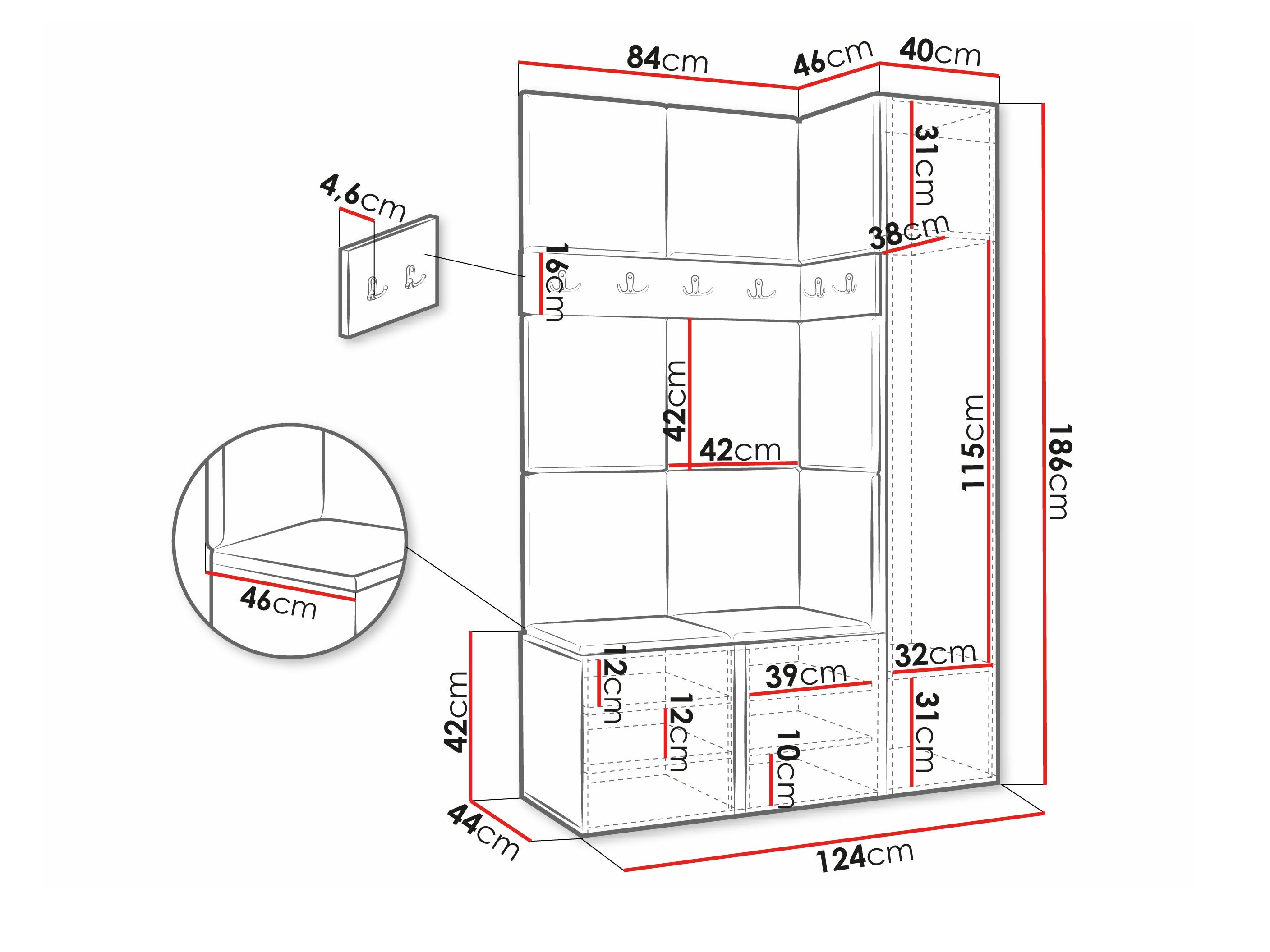 Flurgarnitur Pinis IX (Weiss)