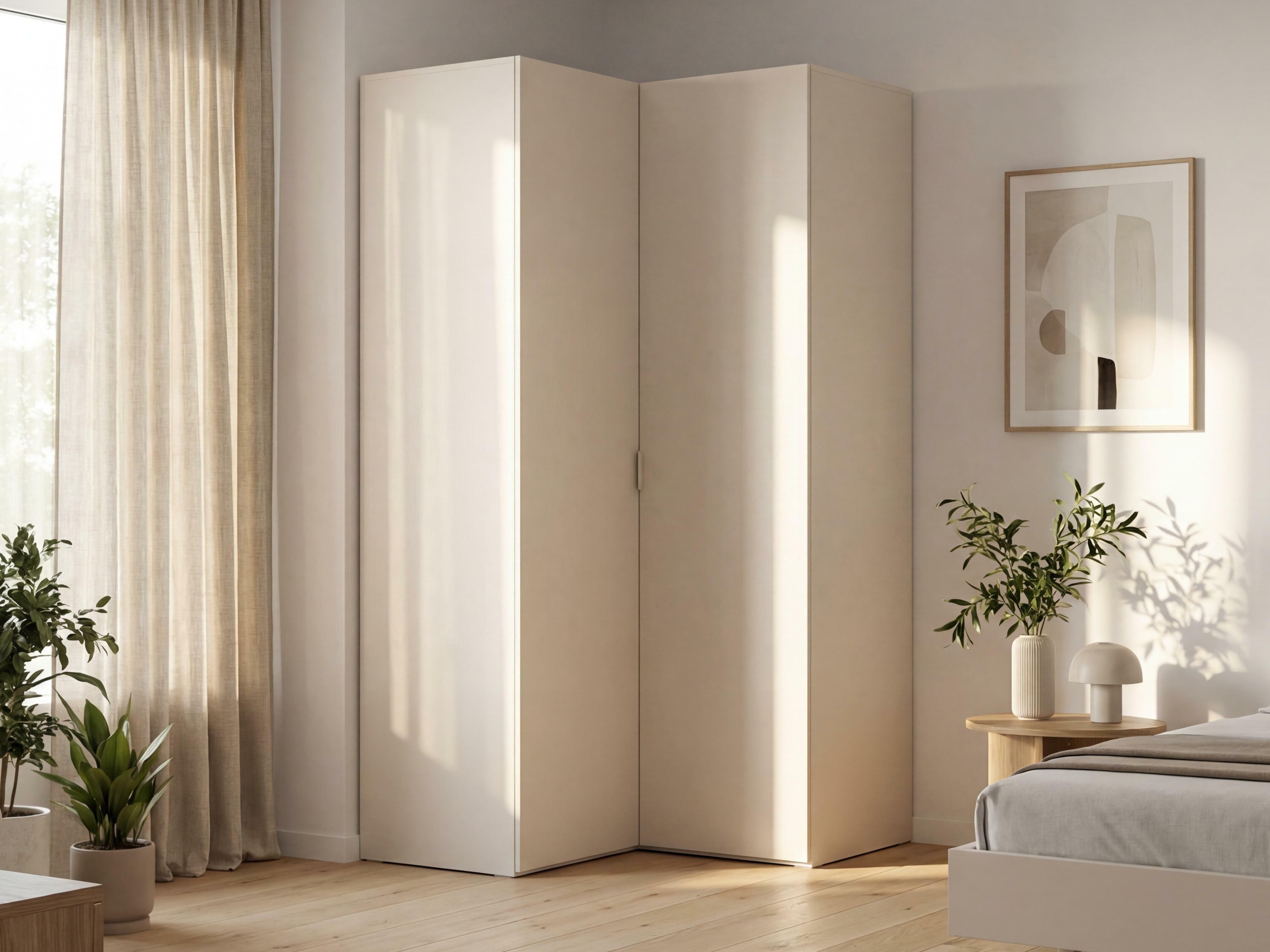 Eckkleiderschrank Veldalo 107 (Beige)